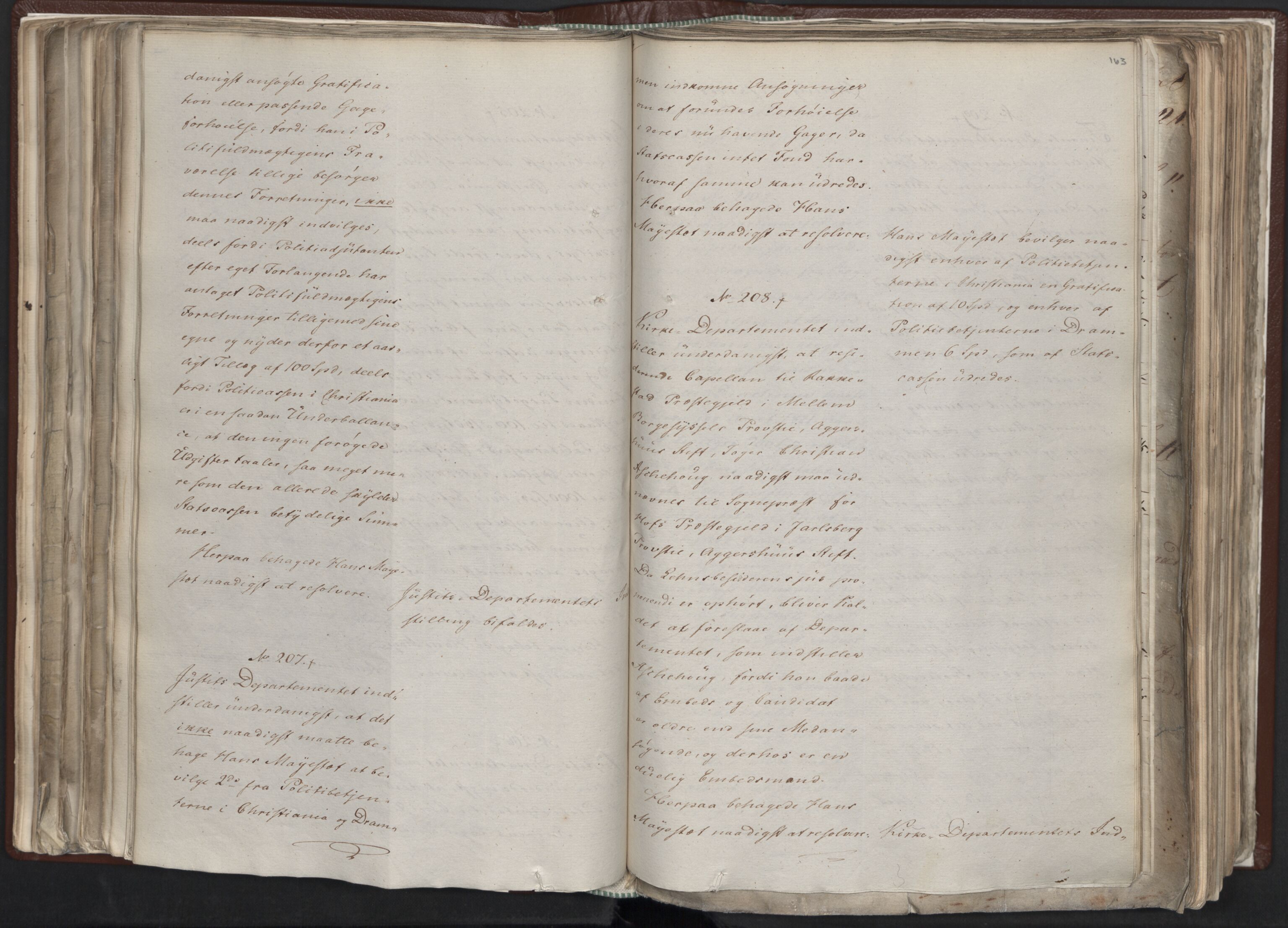 Statsrådssekretariatet, AV/RA-S-1001/A/Ab/L0012: Kgl. res. nr. 5679-6008 II, 1821, s. 162b-163a