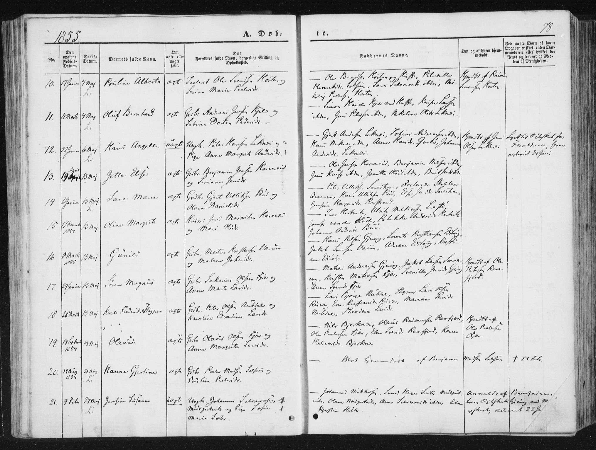Ministerialprotokoller, klokkerbøker og fødselsregistre - Nord-Trøndelag, AV/SAT-A-1458/780/L0640: Ministerialbok nr. 780A05, 1845-1856, s. 78