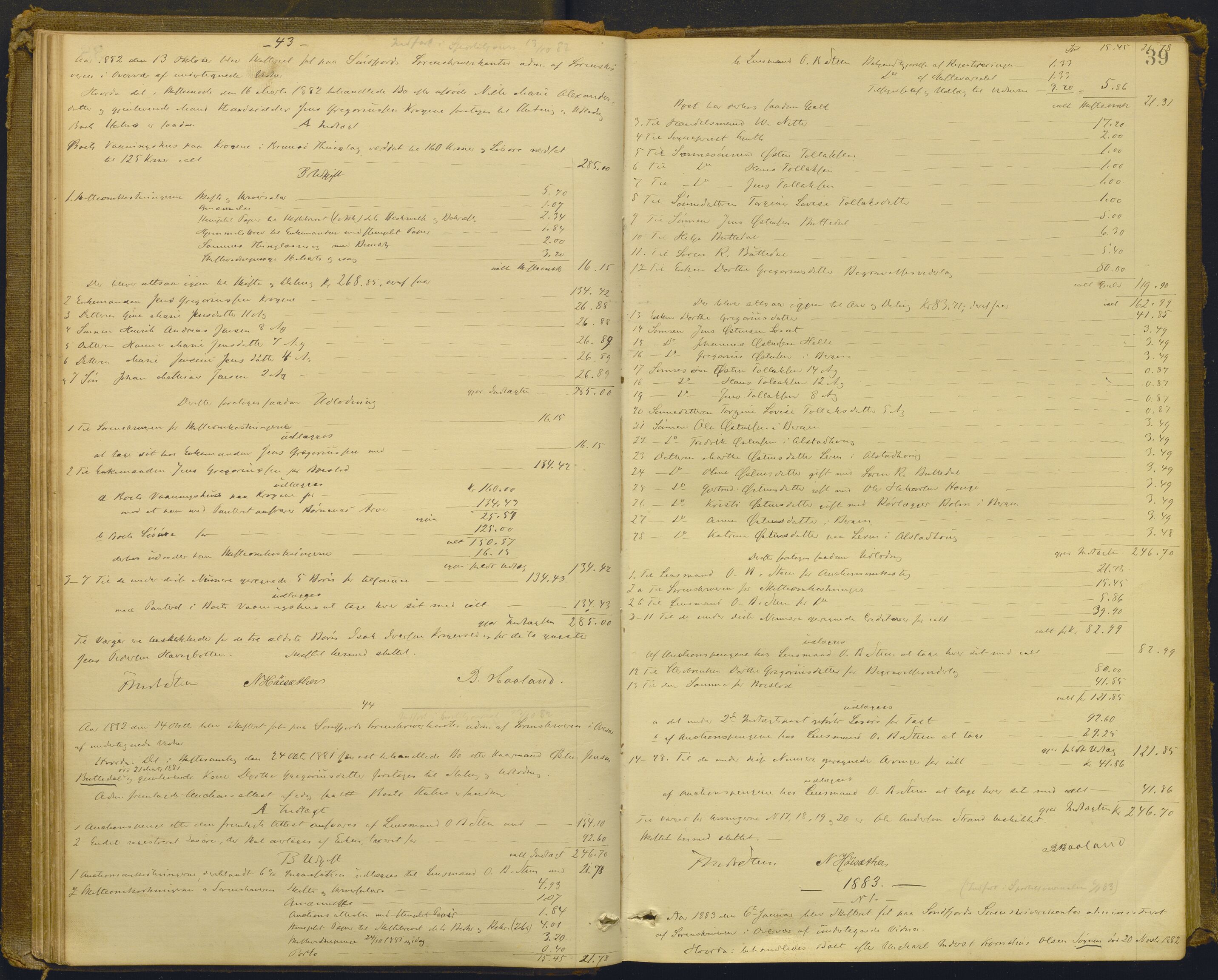 Sunnfjord tingrett, AV/SAB-A-3201/1/H/Hd/L0006: Skifteutlodningsprotokoll, 1881-1889, s. 38b-39a