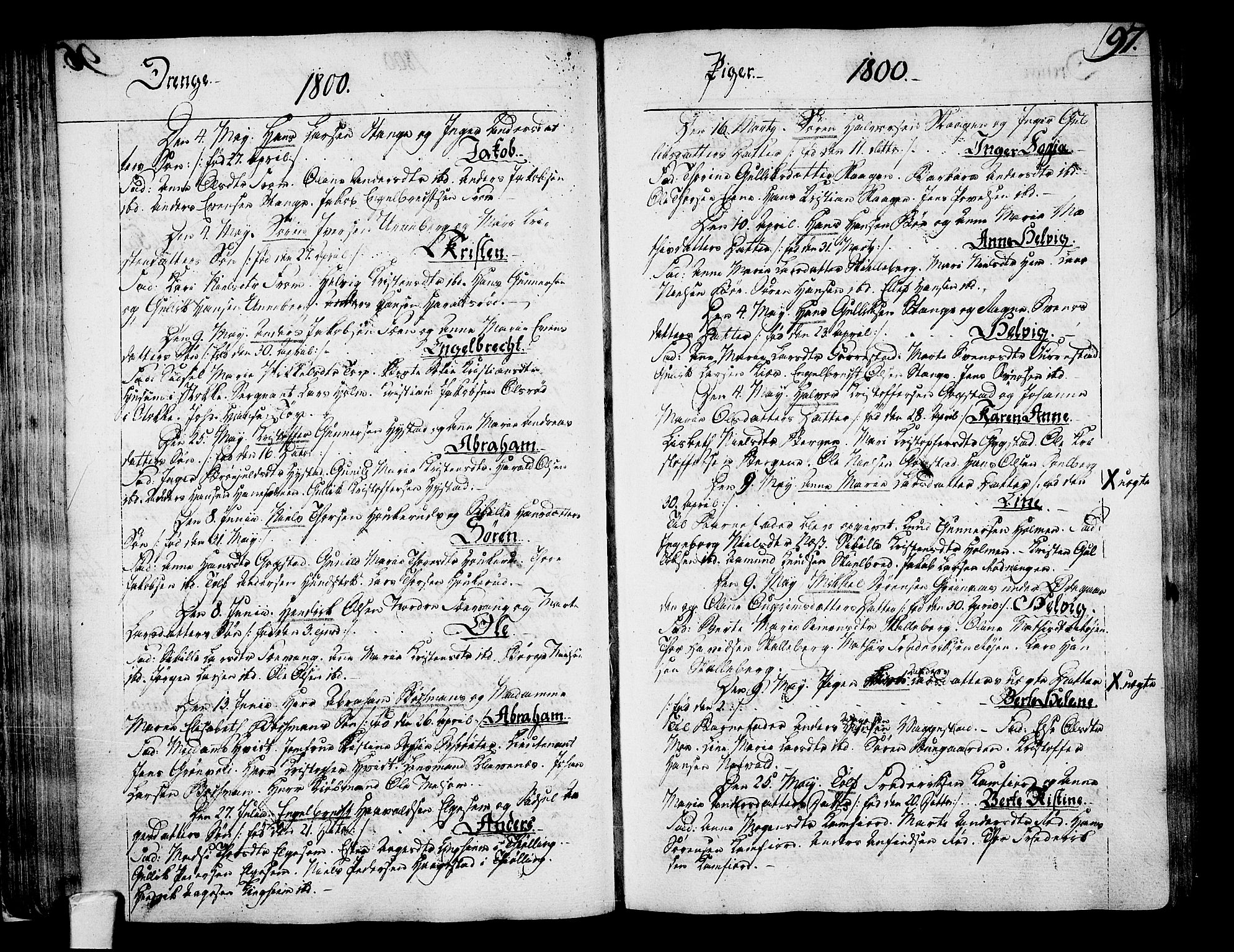 Sandar kirkebøker, AV/SAKO-A-243/F/Fa/L0003: Ministerialbok nr. 3, 1789-1814, s. 97