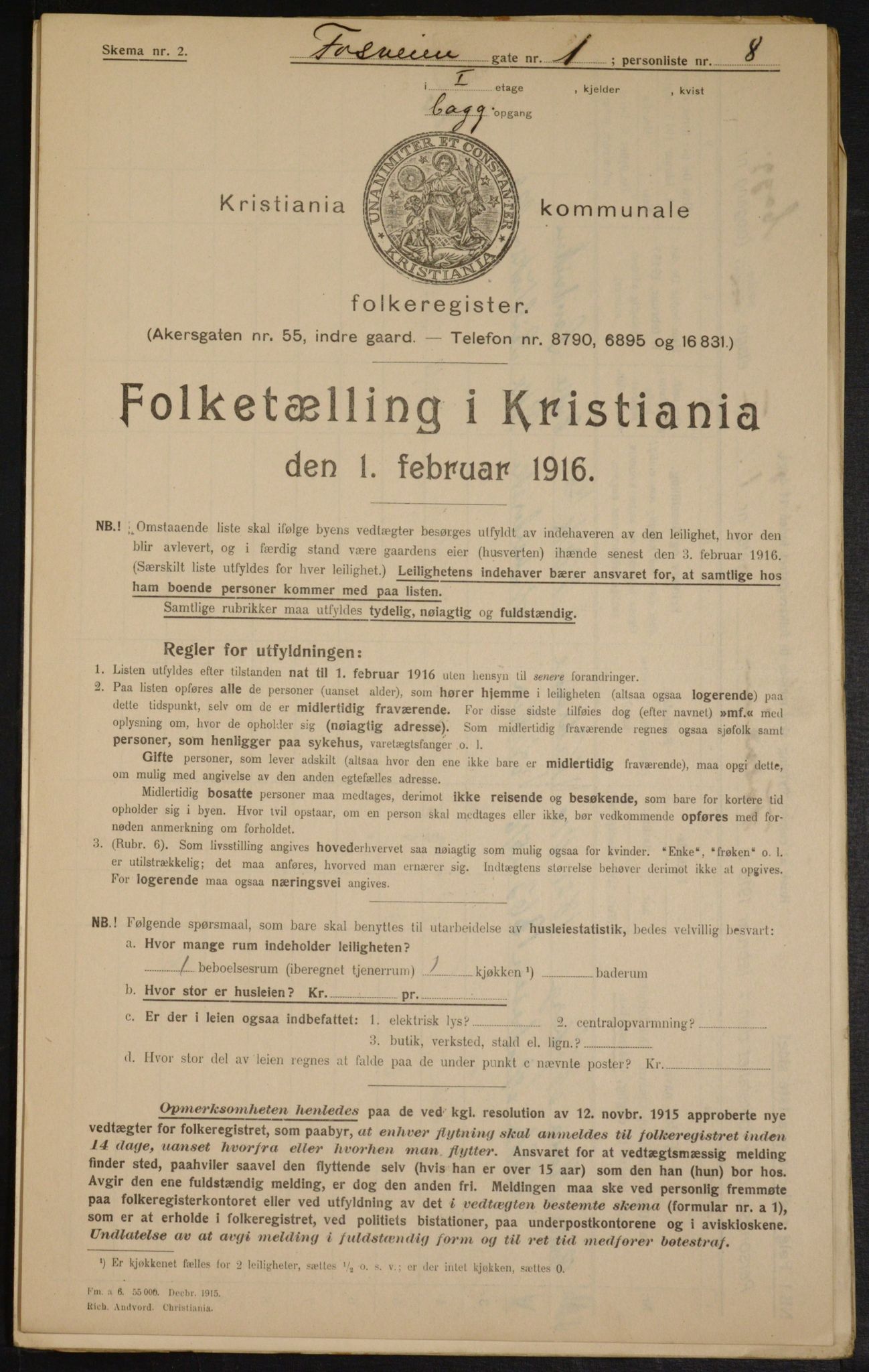 OBA, Kommunal folketelling 1.2.1916 for Kristiania, 1916, s. 25070