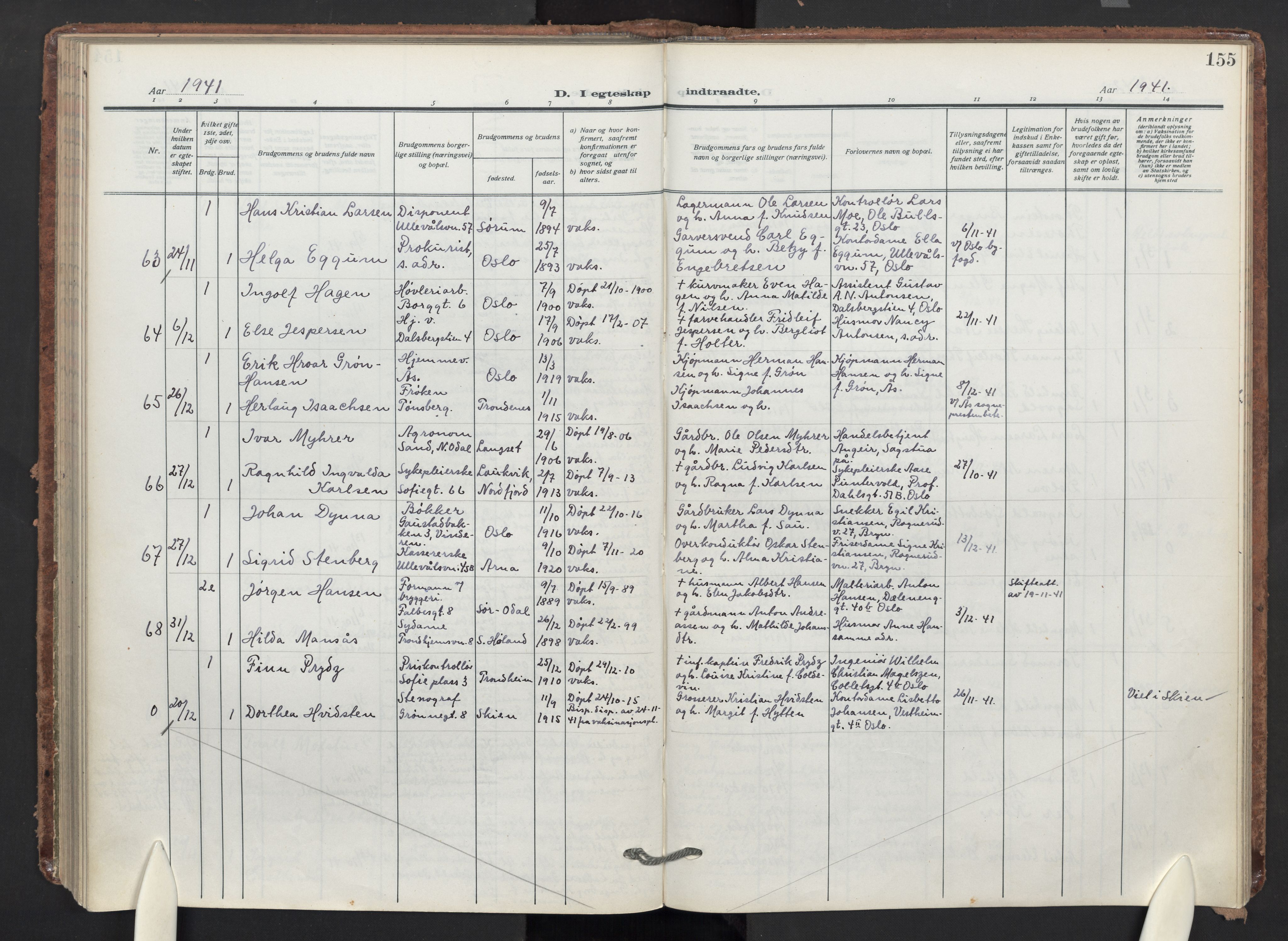 Markus prestekontor Kirkebøker, AV/SAO-A-10830/F/L0003: Ministerialbok nr. 3, 1917-1942, s. 155