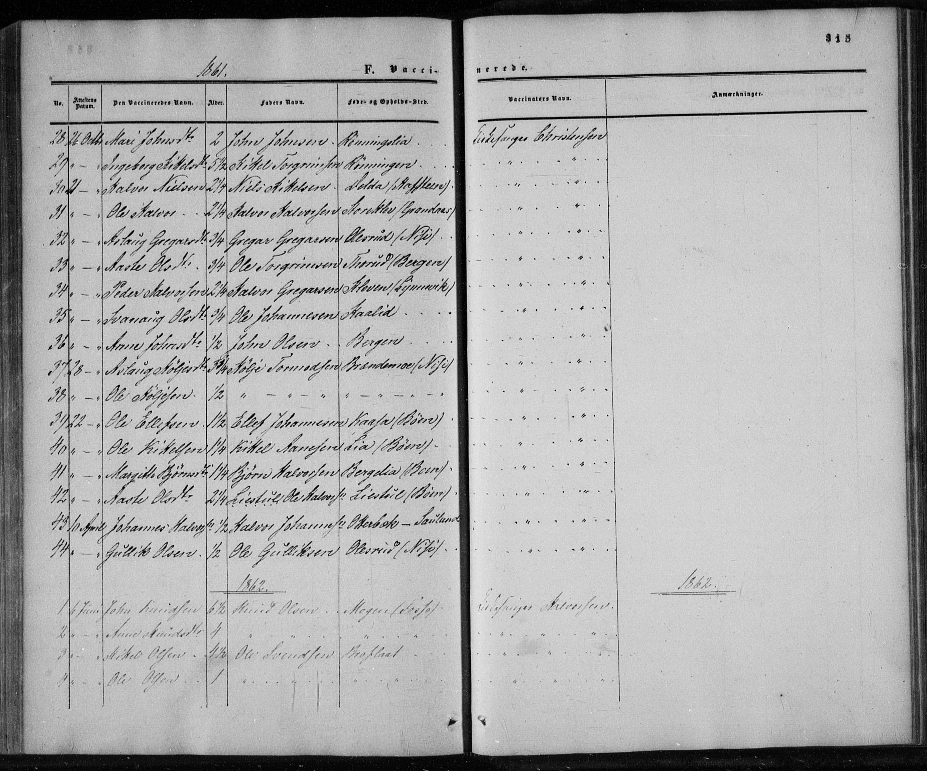 Gransherad kirkebøker, SAKO/A-267/F/Fa/L0003: Ministerialbok nr. I 3, 1859-1870, s. 315