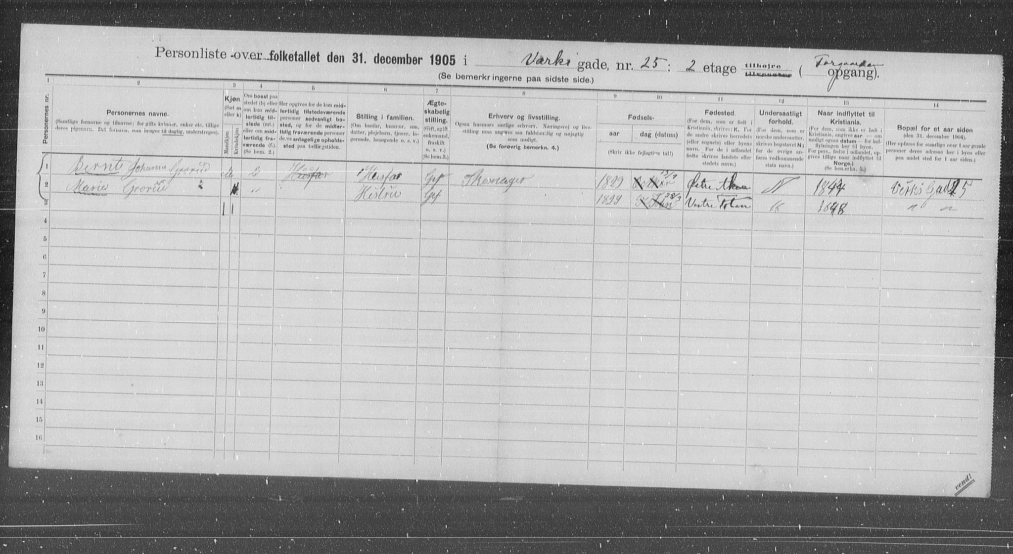 OBA, Kommunal folketelling 31.12.1905 for Kristiania kjøpstad, 1905, s. 65040
