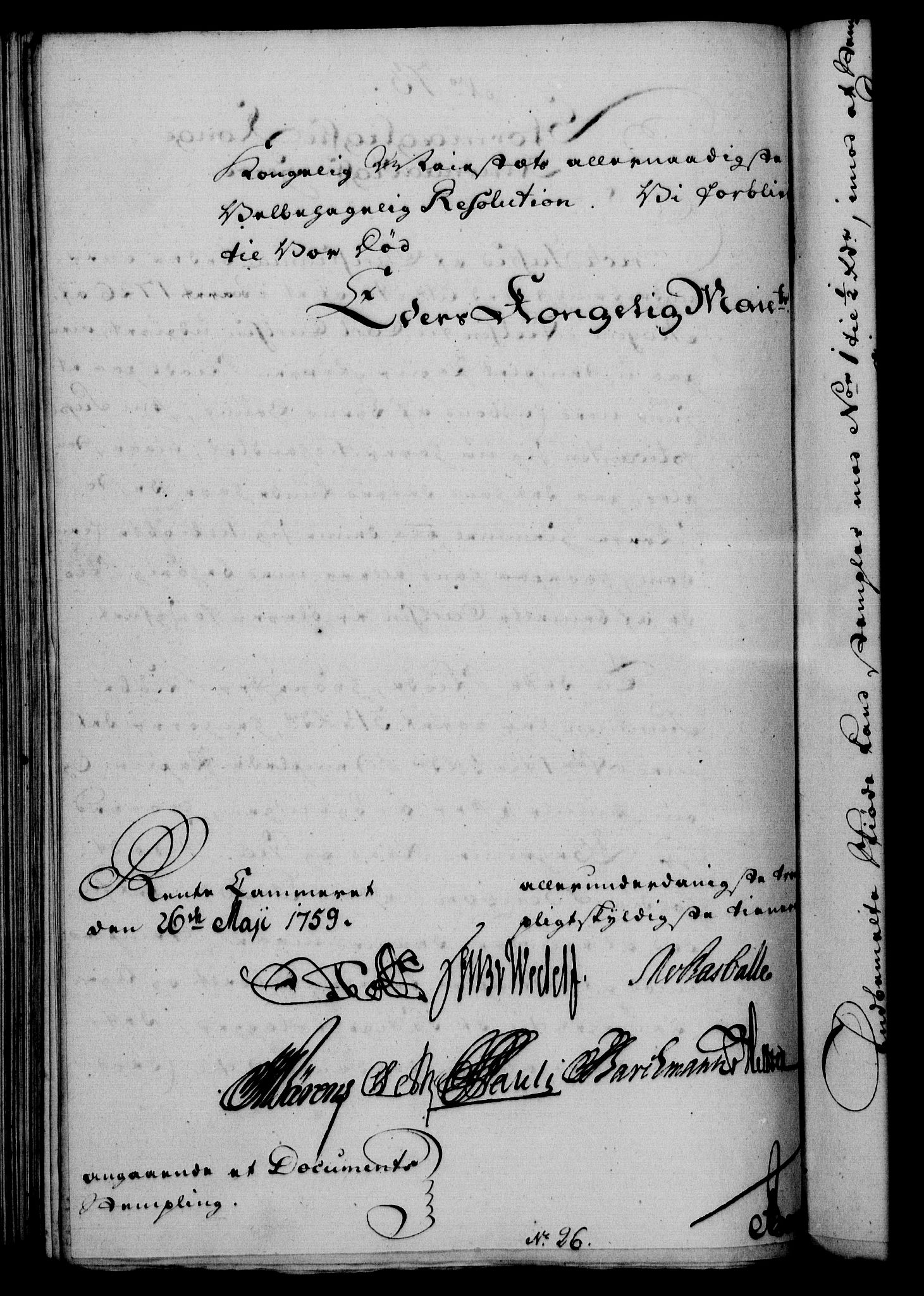 Rentekammeret, Kammerkanselliet, AV/RA-EA-3111/G/Gf/Gfa/L0041: Norsk relasjons- og resolusjonsprotokoll (merket RK 52.41), 1759, s. 408