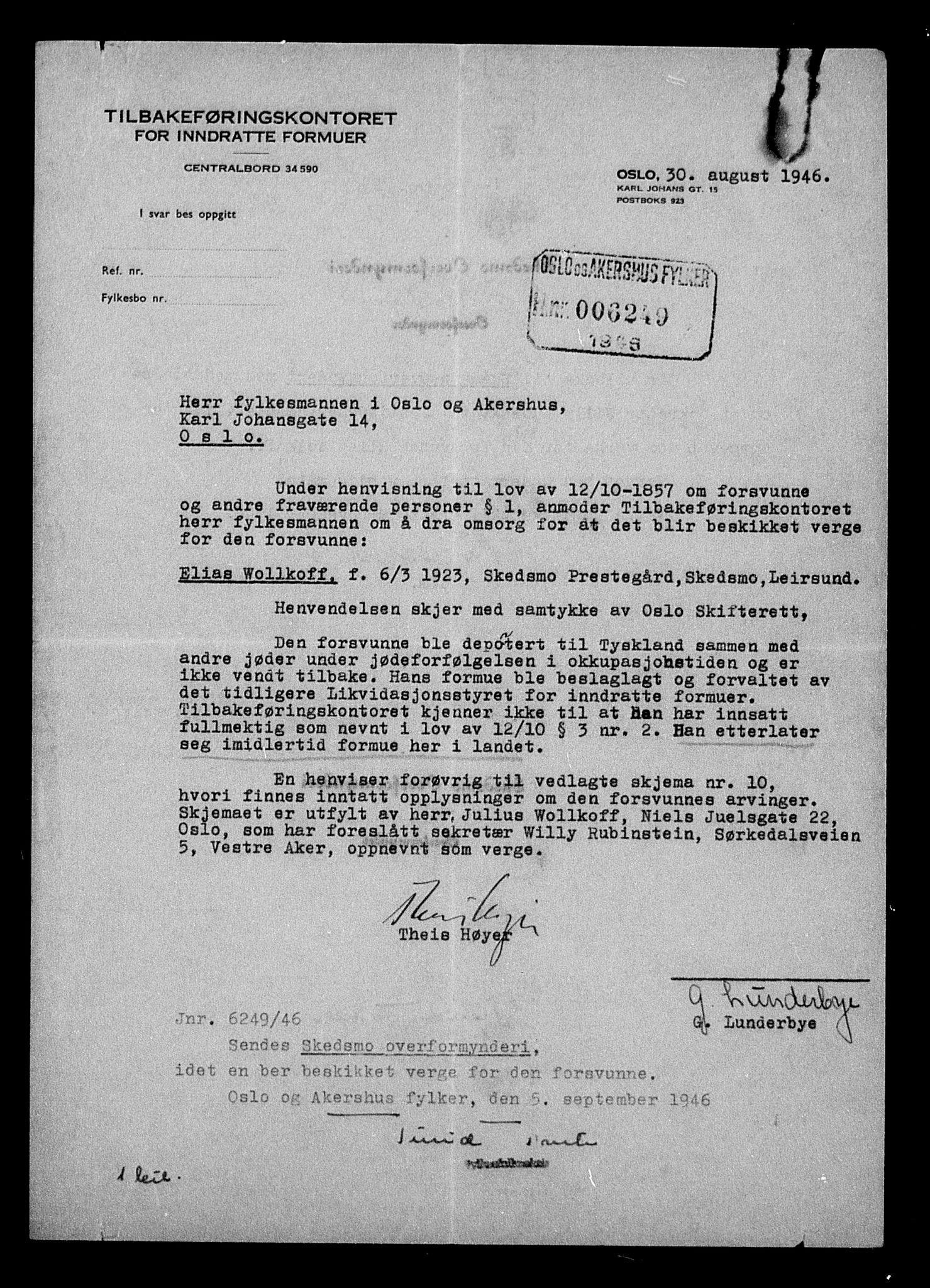 Justisdepartementet, Tilbakeføringskontoret for inndratte formuer, RA/S-1564/H/Hc/Hcc/L0986: --, 1945-1947, s. 614