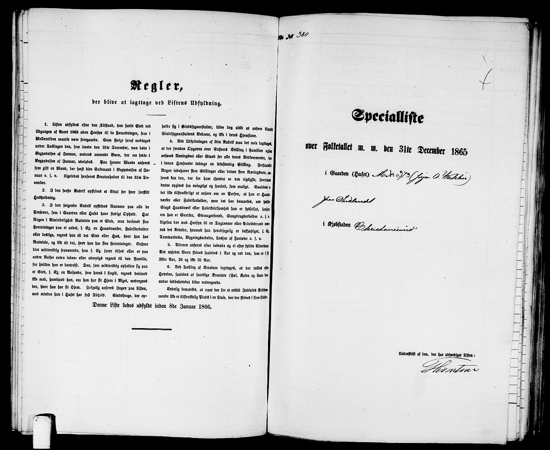 RA, Folketelling 1865 for 1503B Kristiansund prestegjeld, Kristiansund kjøpstad, 1865, s. 775