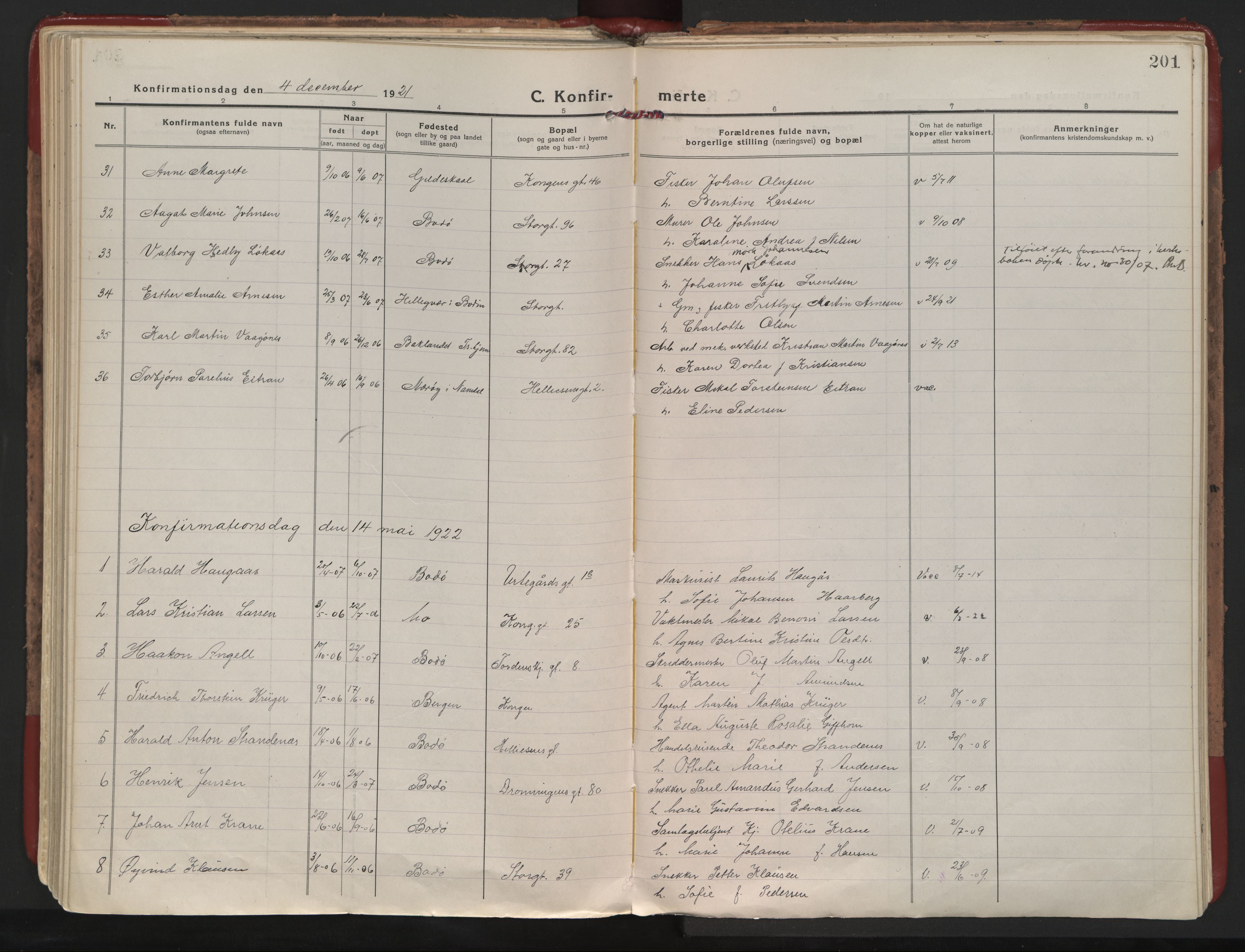 Ministerialprotokoller, klokkerbøker og fødselsregistre - Nordland, AV/SAT-A-1459/801/L0017: Ministerialbok nr. 801A17, 1917-1930, s. 201