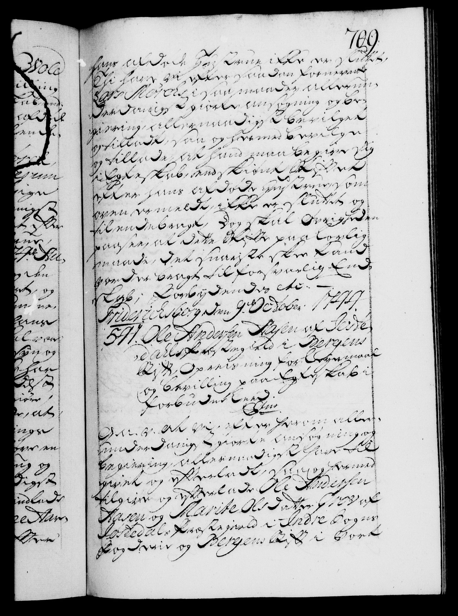 Danske Kanselli 1572-1799, RA/EA-3023/F/Fc/Fca/Fcaa/L0033: Norske registre, 1743-1744, s. 709a