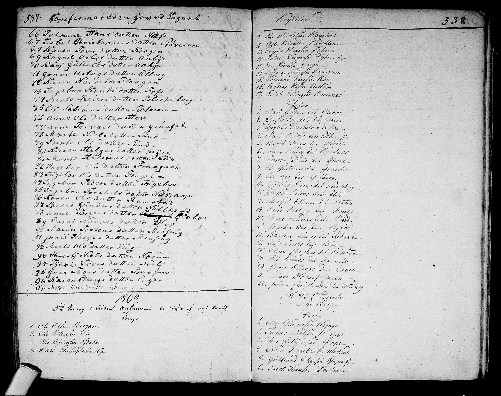 Sigdal kirkebøker, AV/SAKO-A-245/F/Fa/L0003: Ministerialbok nr. I 3, 1793-1811, s. 537-538