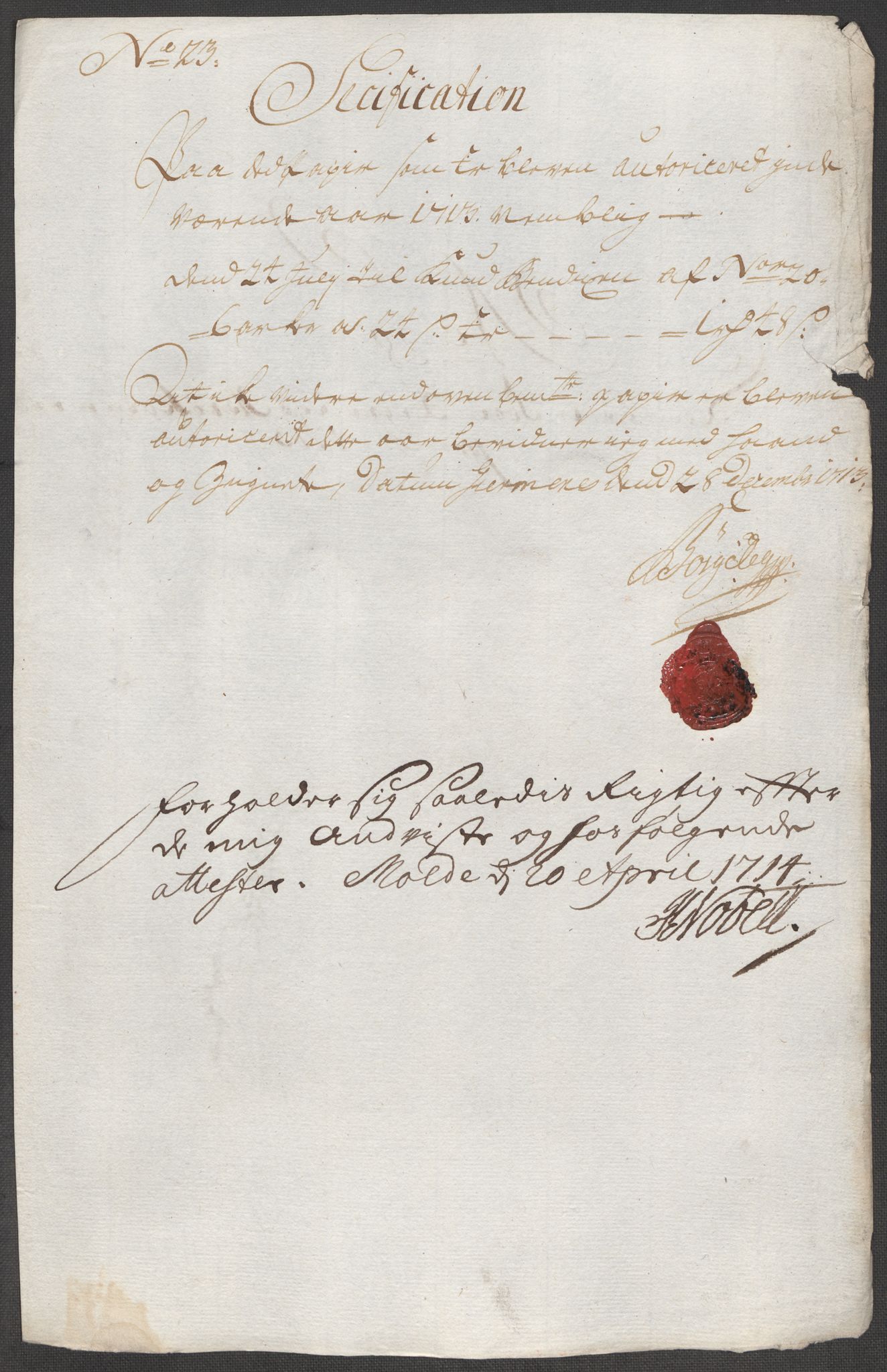 Rentekammeret inntil 1814, Reviderte regnskaper, Fogderegnskap, RA/EA-4092/R55/L3662: Fogderegnskap Romsdal, 1713-1714, s. 201