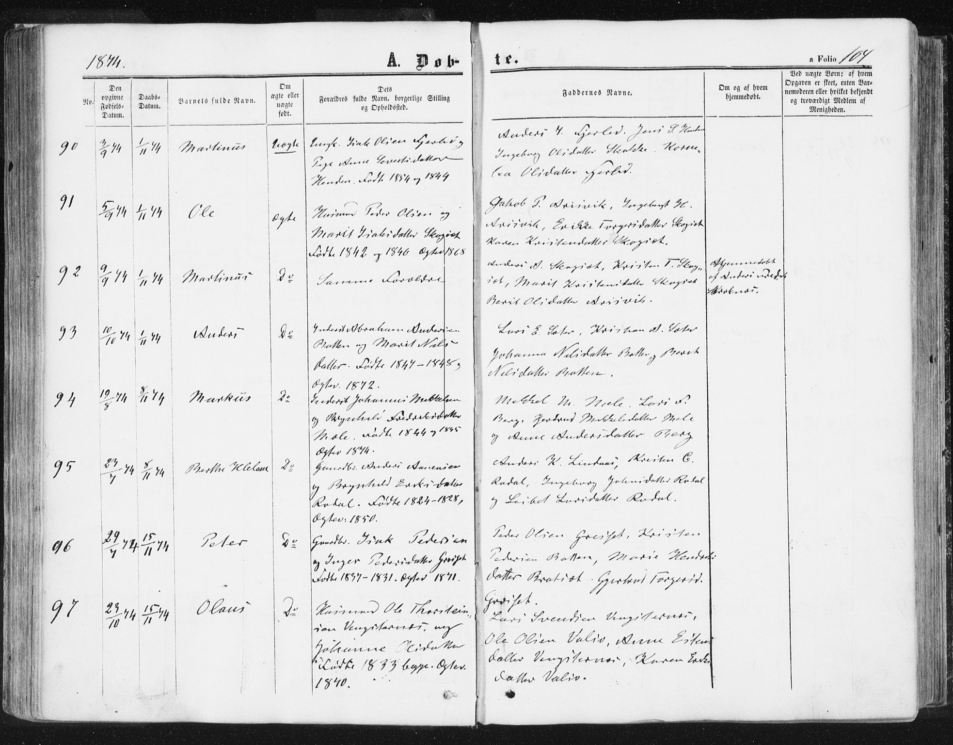 Ministerialprotokoller, klokkerbøker og fødselsregistre - Møre og Romsdal, AV/SAT-A-1454/578/L0905: Ministerialbok nr. 578A04, 1859-1877, s. 104