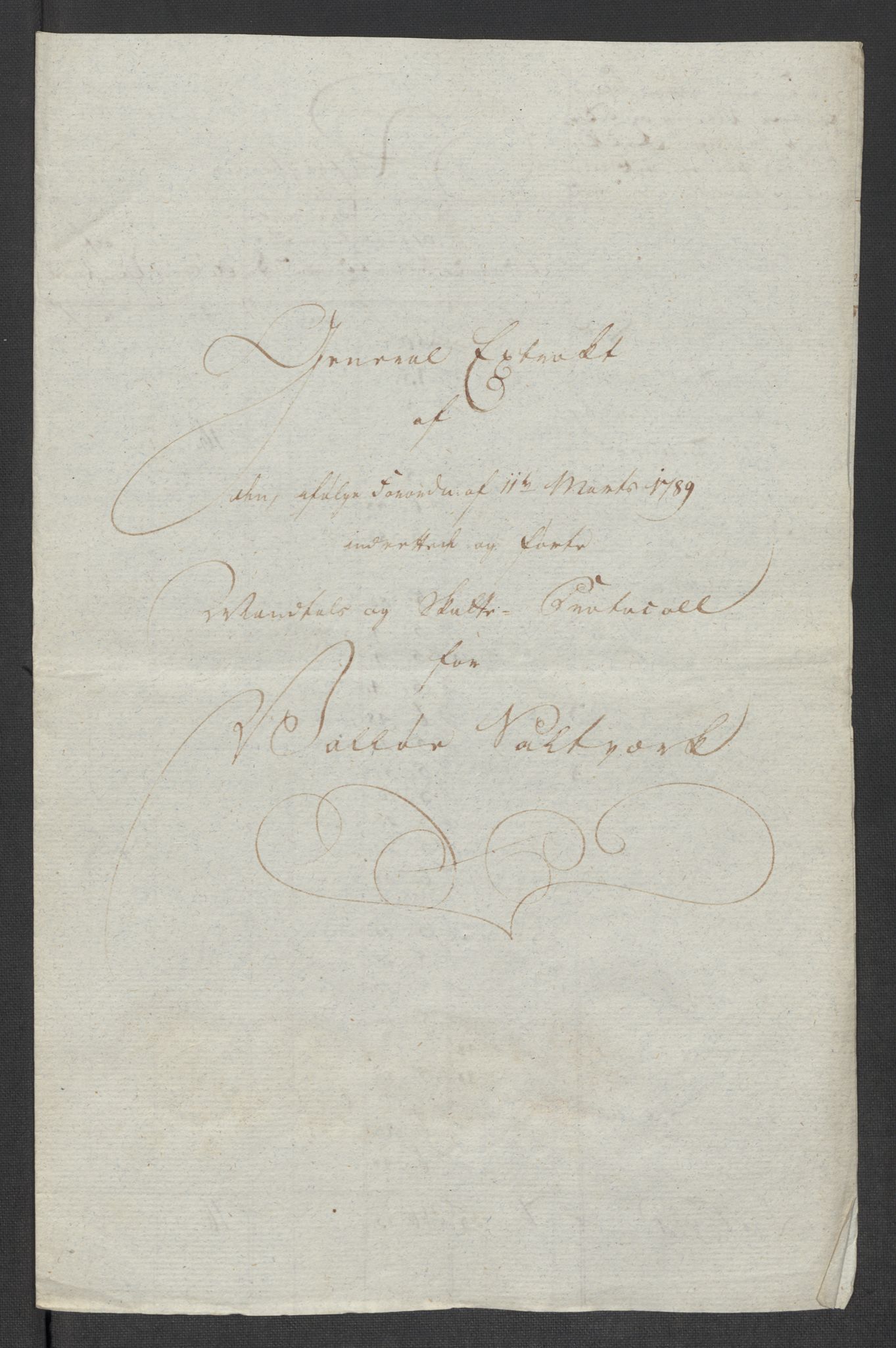 Rentekammeret inntil 1814, Reviderte regnskaper, Mindre regnskaper, RA/EA-4068/Rf/Rfe/L0054: Valdres fogderi. Vallø saltverk, 1789, s. 395