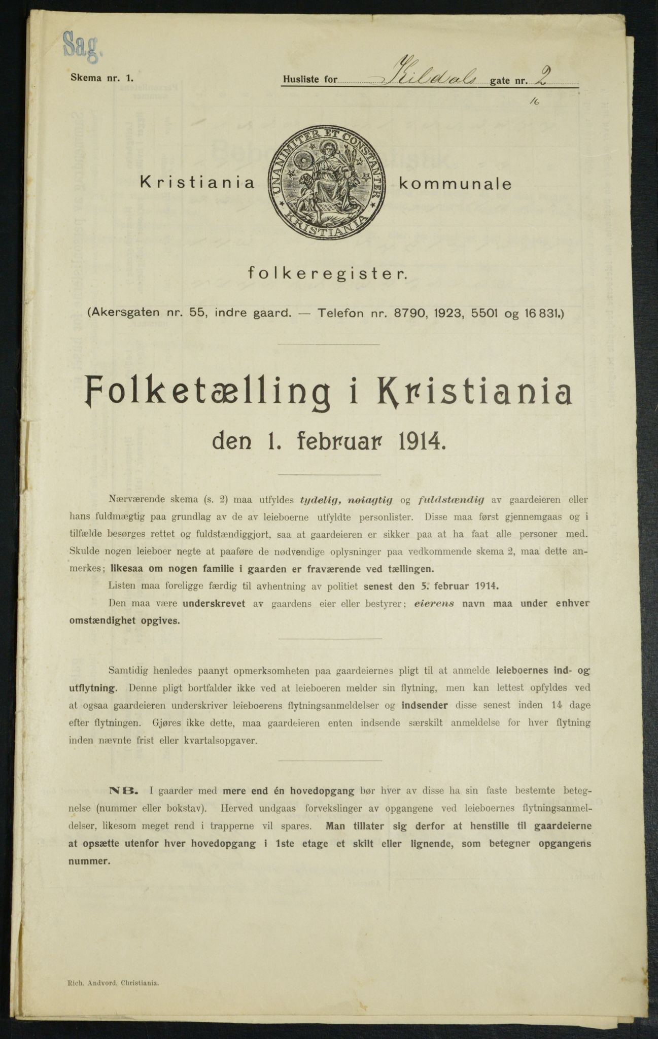OBA, Kommunal folketelling 1.2.1914 for Kristiania, 1914, s. 49454