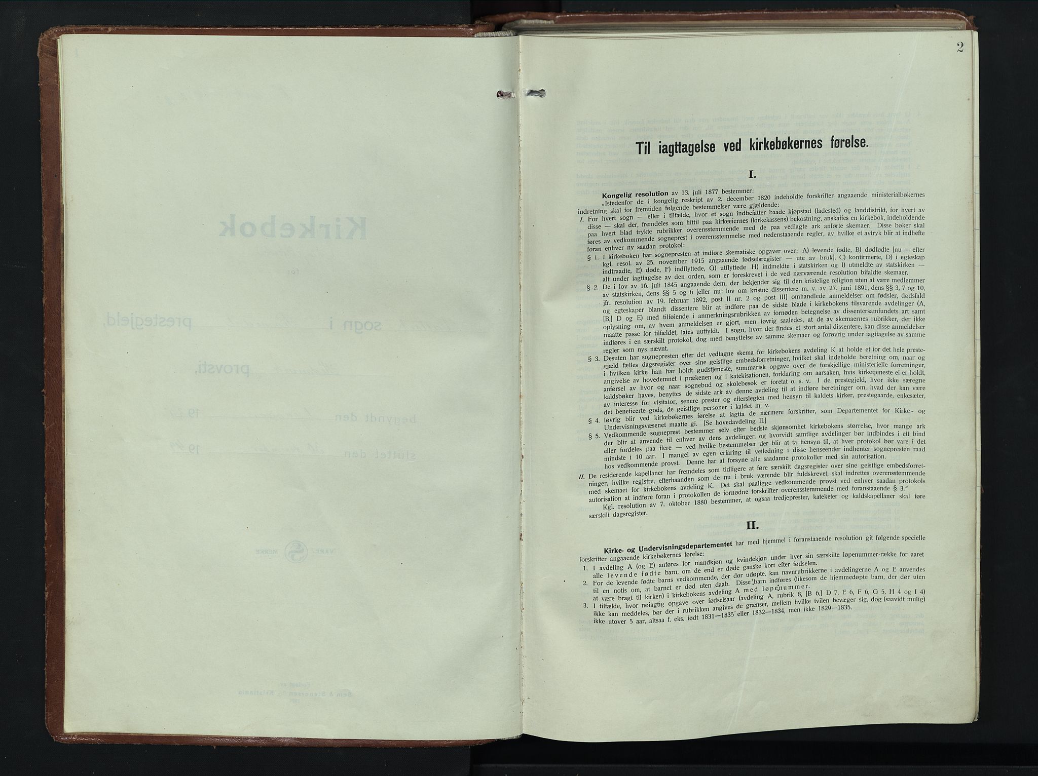 Romedal prestekontor, SAH/PREST-004/L/L0015: Klokkerbok nr. 15, 1923-1949, s. 2