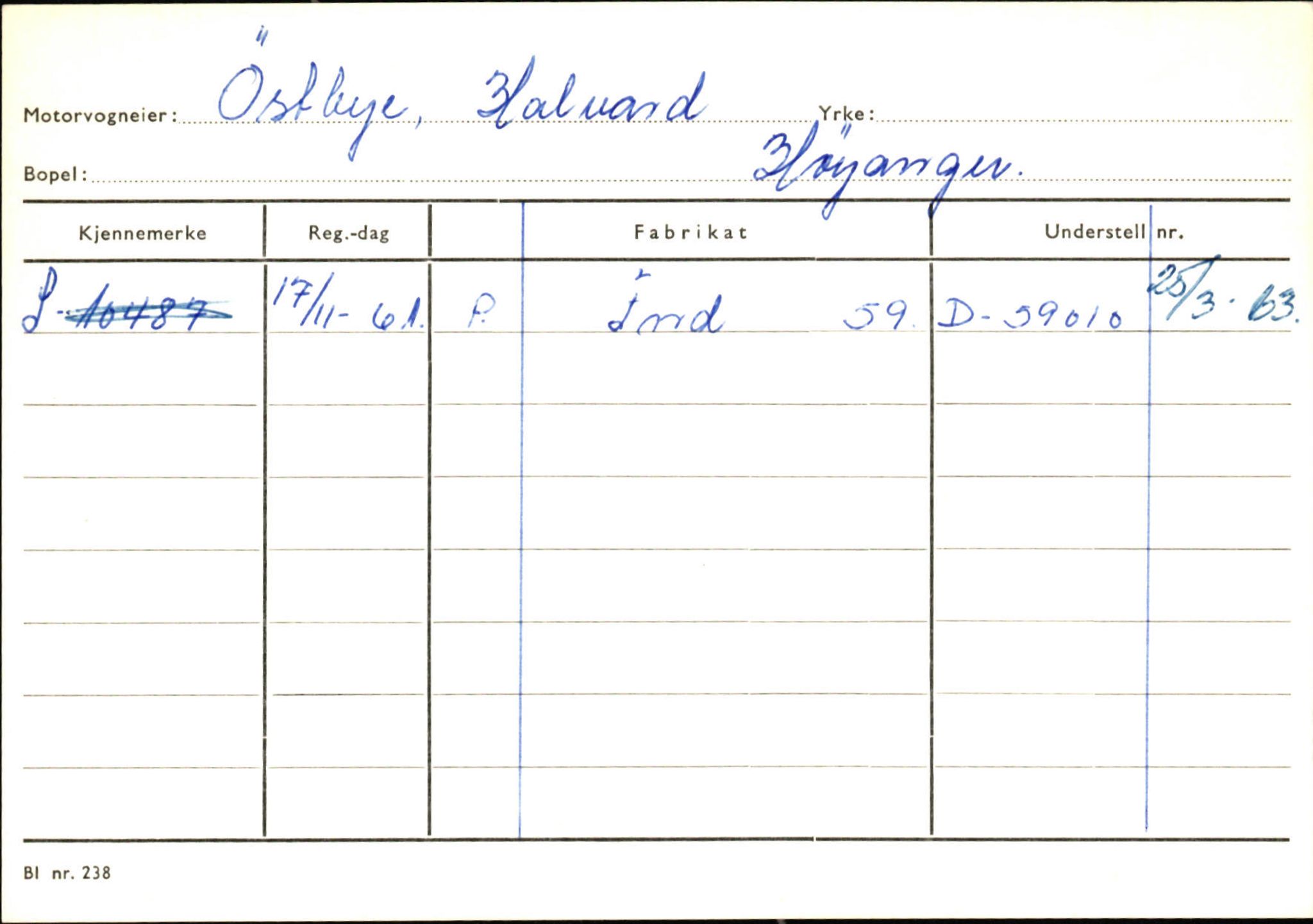 Statens vegvesen, Sogn og Fjordane vegkontor, SAB/A-5301/4/F/L0131: Eigarregister Høyanger P-Å. Stryn S-Å, 1945-1975, s. 1004