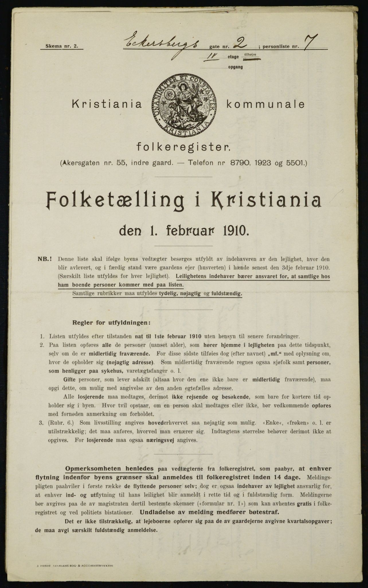 OBA, Kommunal folketelling 1.2.1910 for Kristiania, 1910, s. 17265