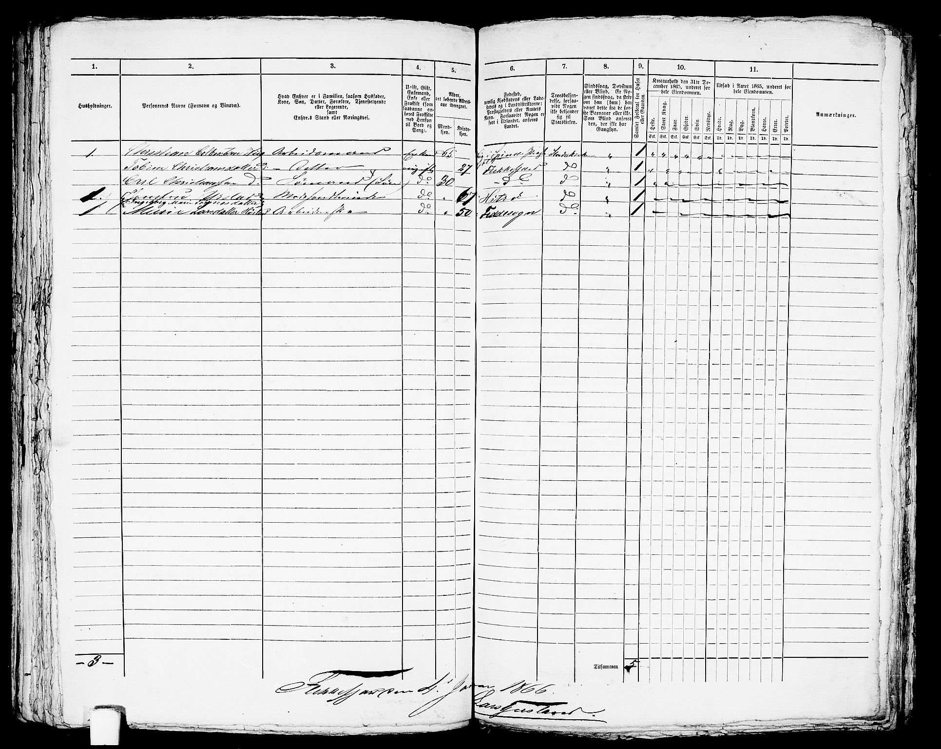 RA, Folketelling 1865 for 1004B Flekkefjord prestegjeld, Flekkefjord kjøpstad, 1865, s. 309