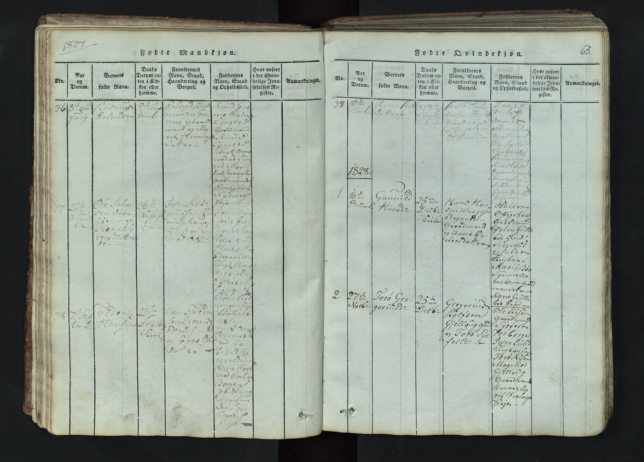 Lom prestekontor, AV/SAH-PREST-070/L/L0002: Klokkerbok nr. 2, 1815-1844, s. 65
