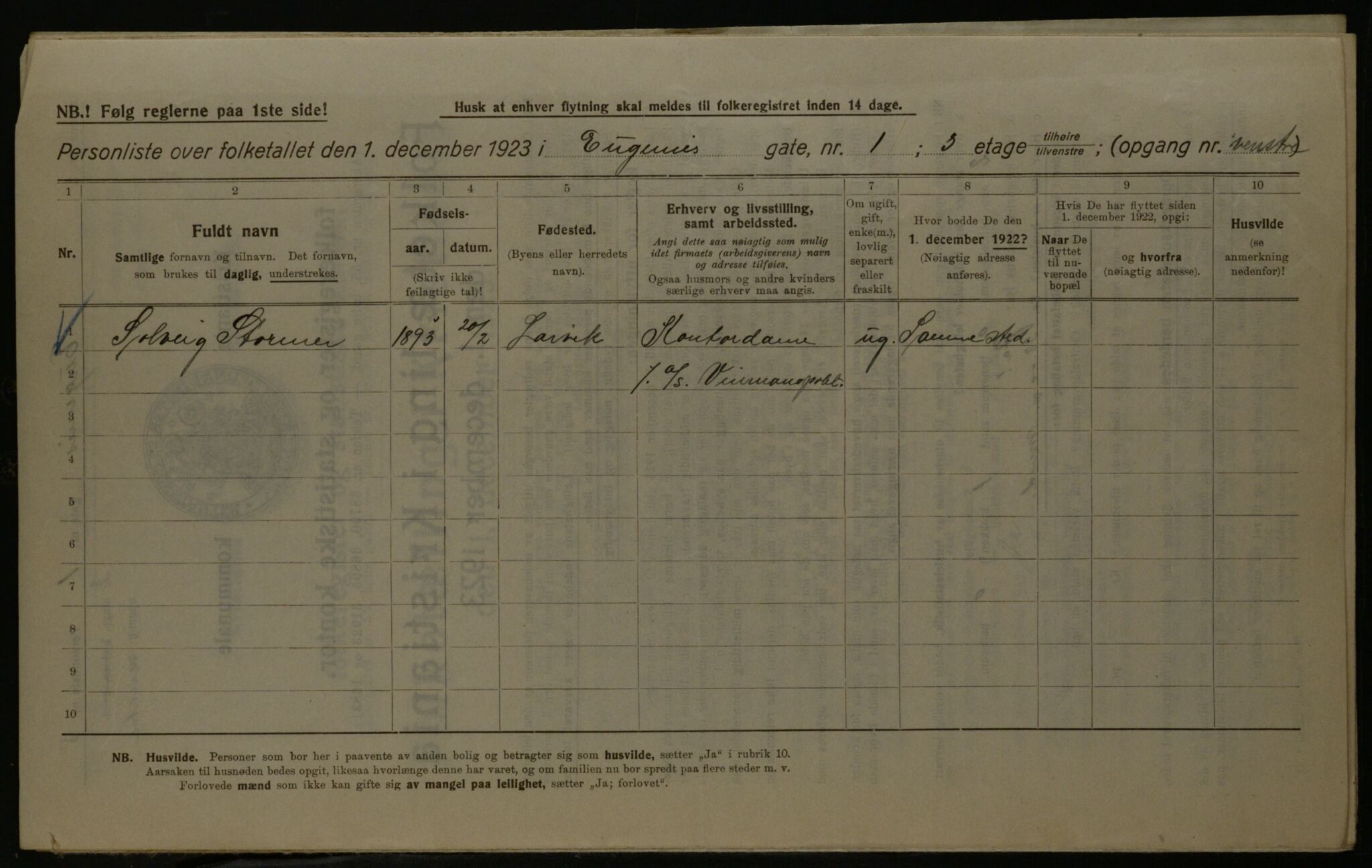 OBA, Kommunal folketelling 1.12.1923 for Kristiania, 1923, s. 25530