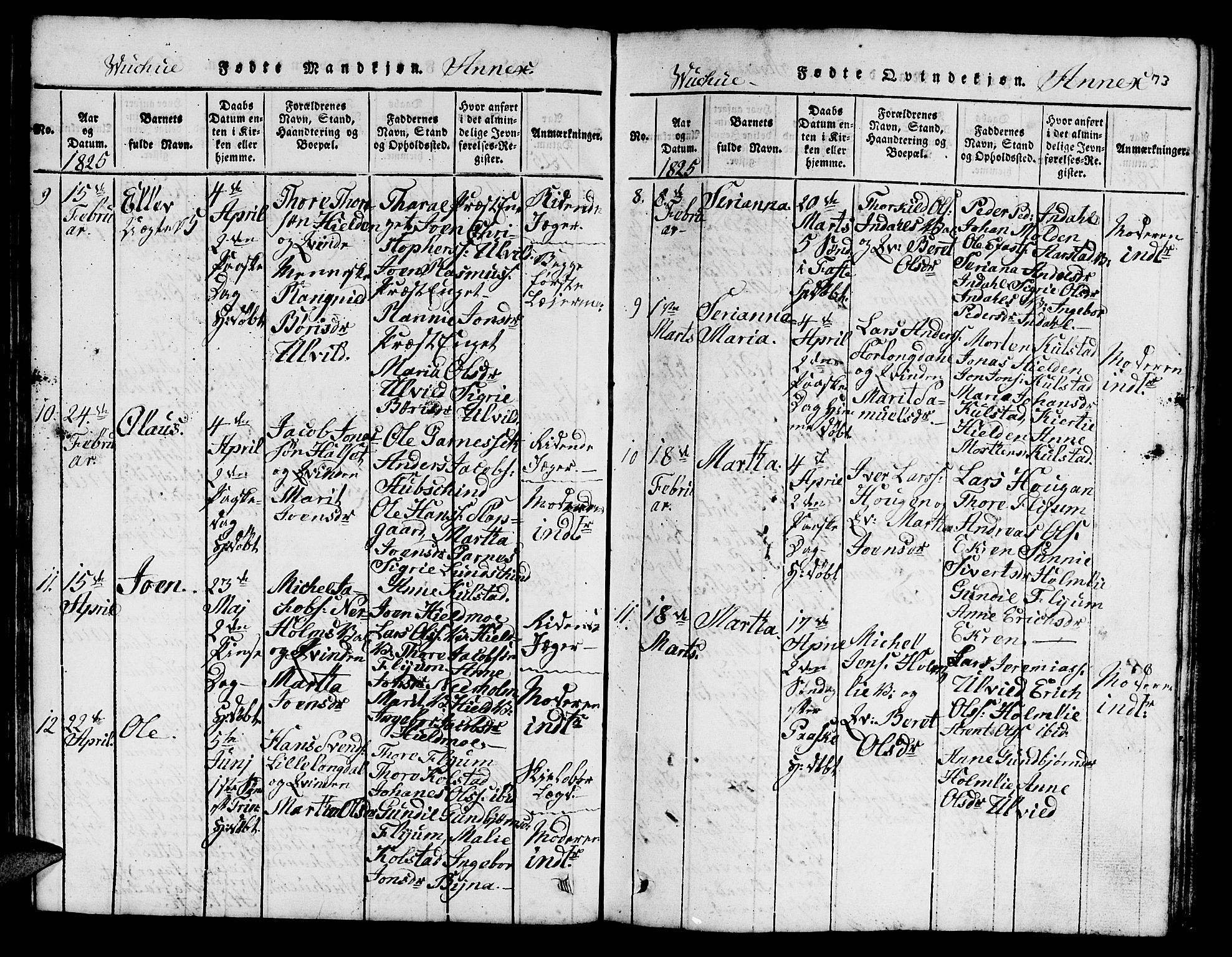 Ministerialprotokoller, klokkerbøker og fødselsregistre - Nord-Trøndelag, AV/SAT-A-1458/724/L0265: Klokkerbok nr. 724C01, 1816-1845, s. 73