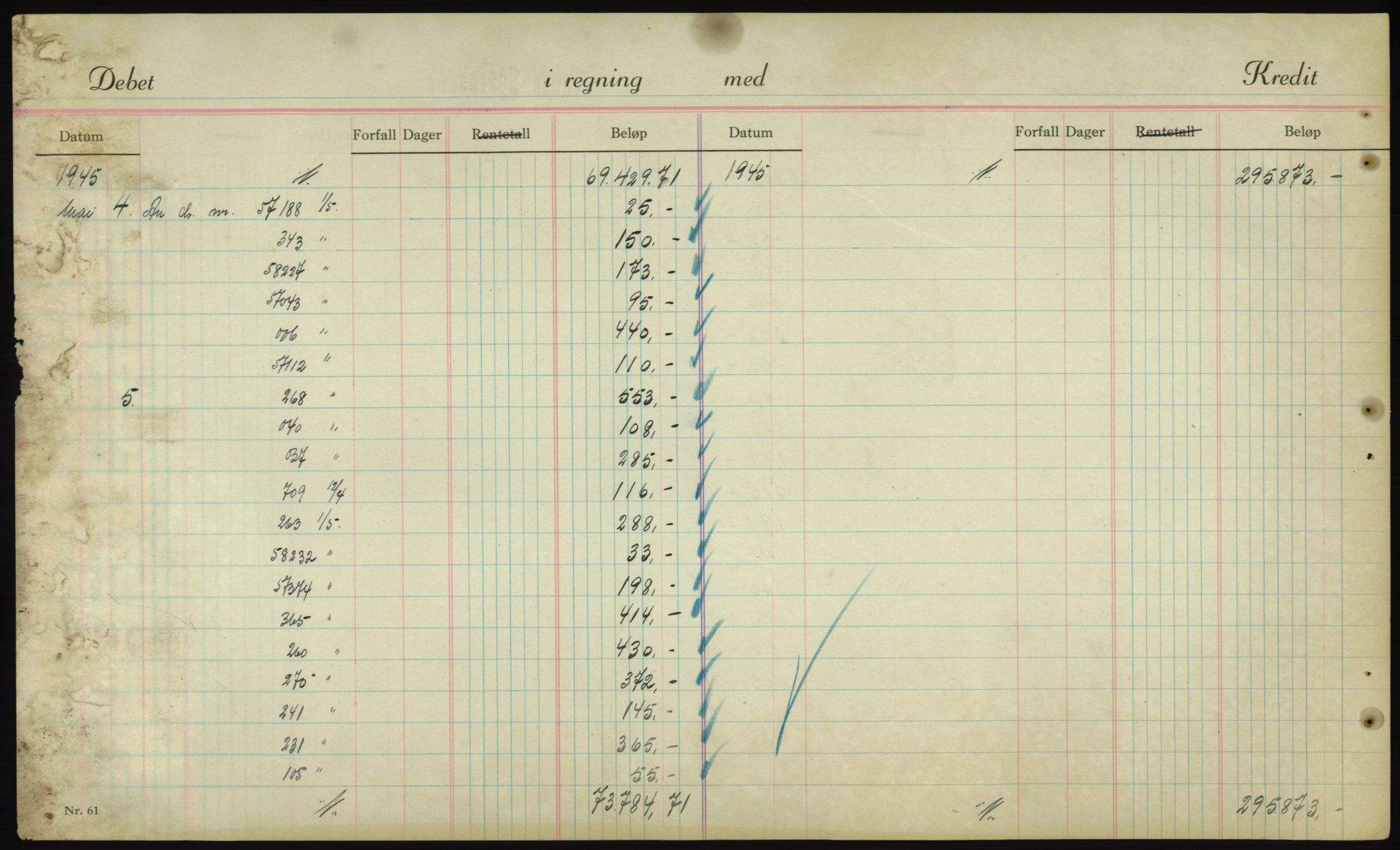Forsvarsdepartementet, 10. kontor / Oppgjørskontoret, AV/RA-RAFA-1225/D/Db/L0180: Lista oppgjørskontor, 1942-1952, s. 1922