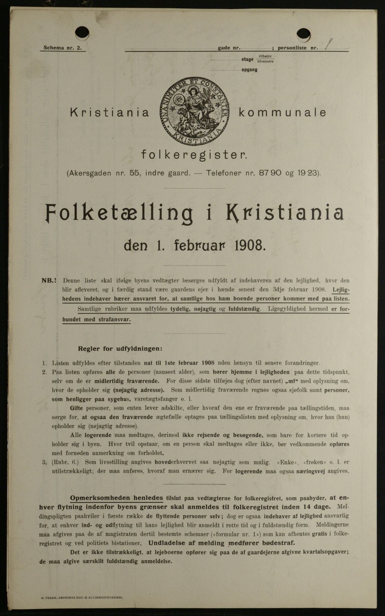 OBA, Kommunal folketelling 1.2.1908 for Kristiania kjøpstad, 1908, s. 95626