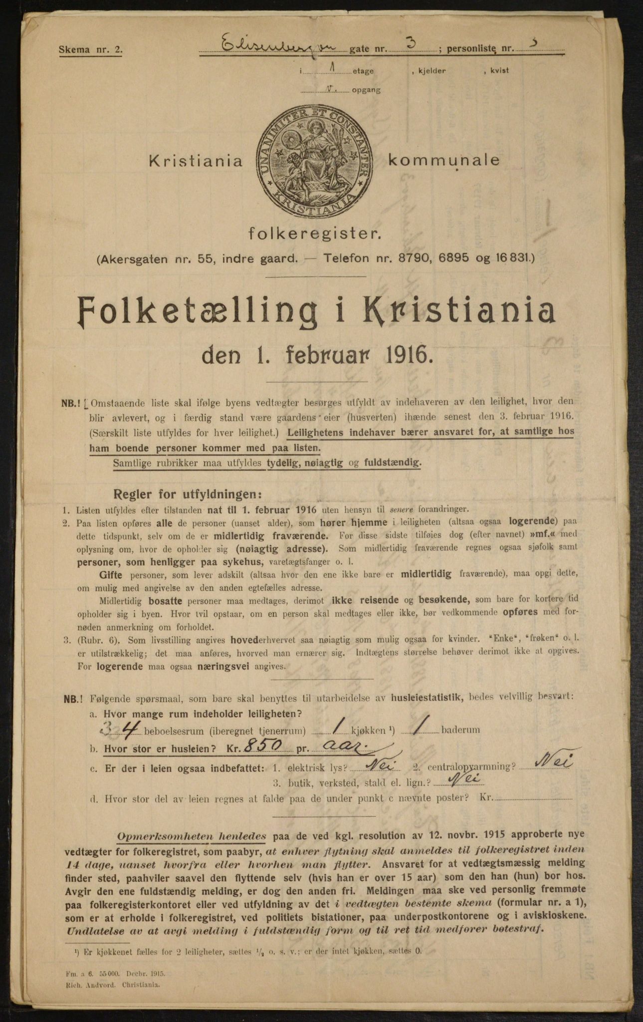 OBA, Kommunal folketelling 1.2.1916 for Kristiania, 1916, s. 20754