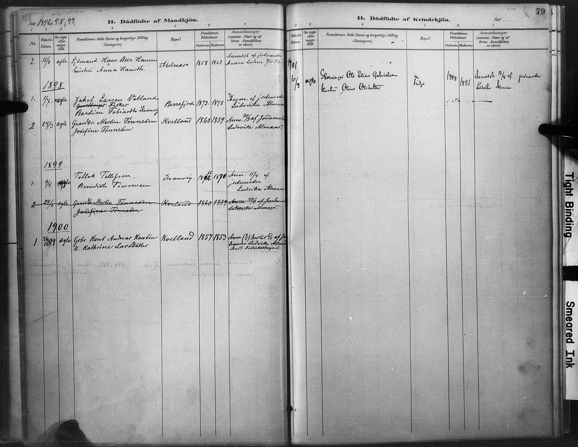 Flekkefjord sokneprestkontor, AV/SAK-1111-0012/F/Fa/Fab/L0006: Ministerialbok nr. A 6, 1886-1901, s. 79