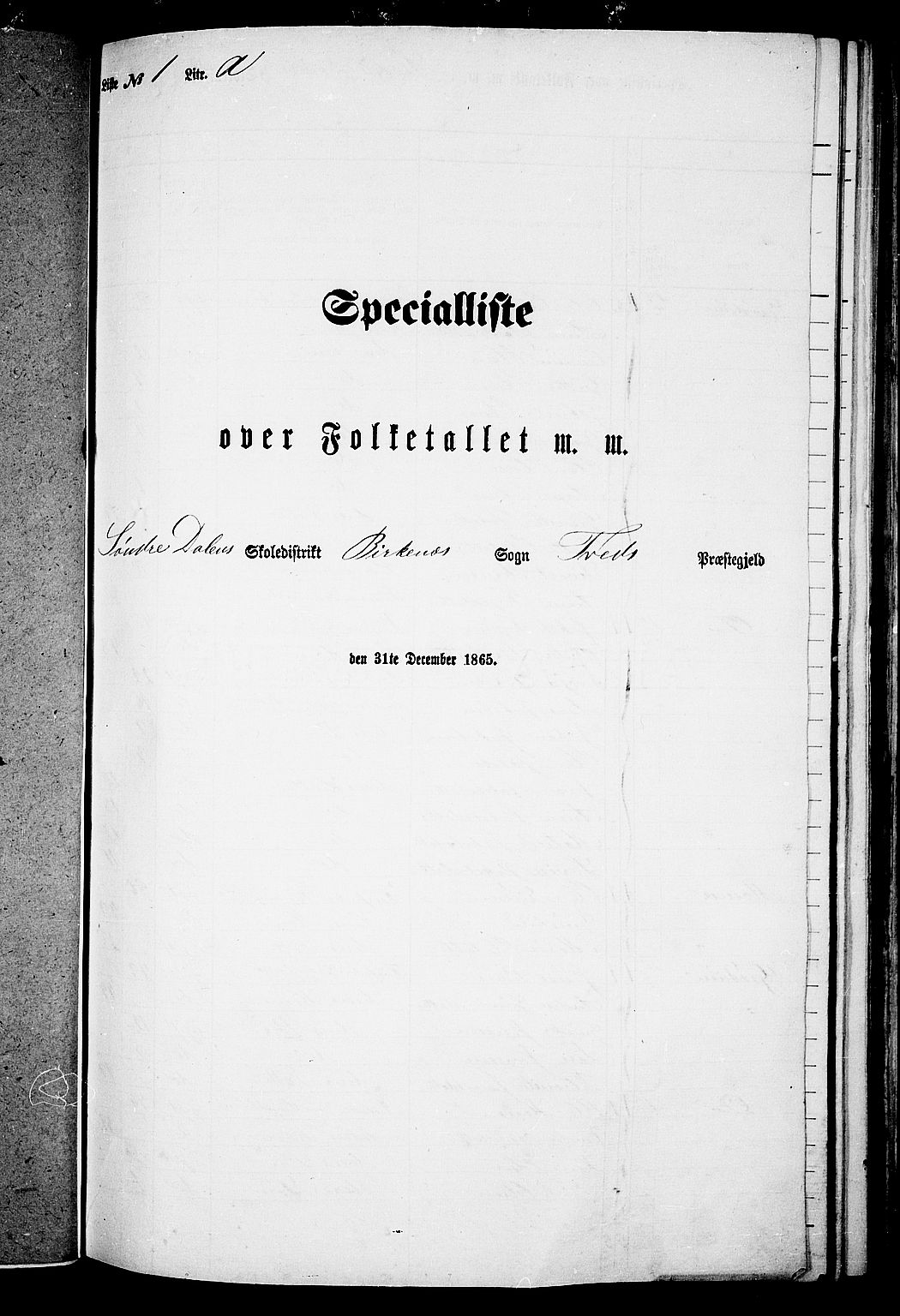 RA, Folketelling 1865 for 1013P Tveit prestegjeld, 1865, s. 80