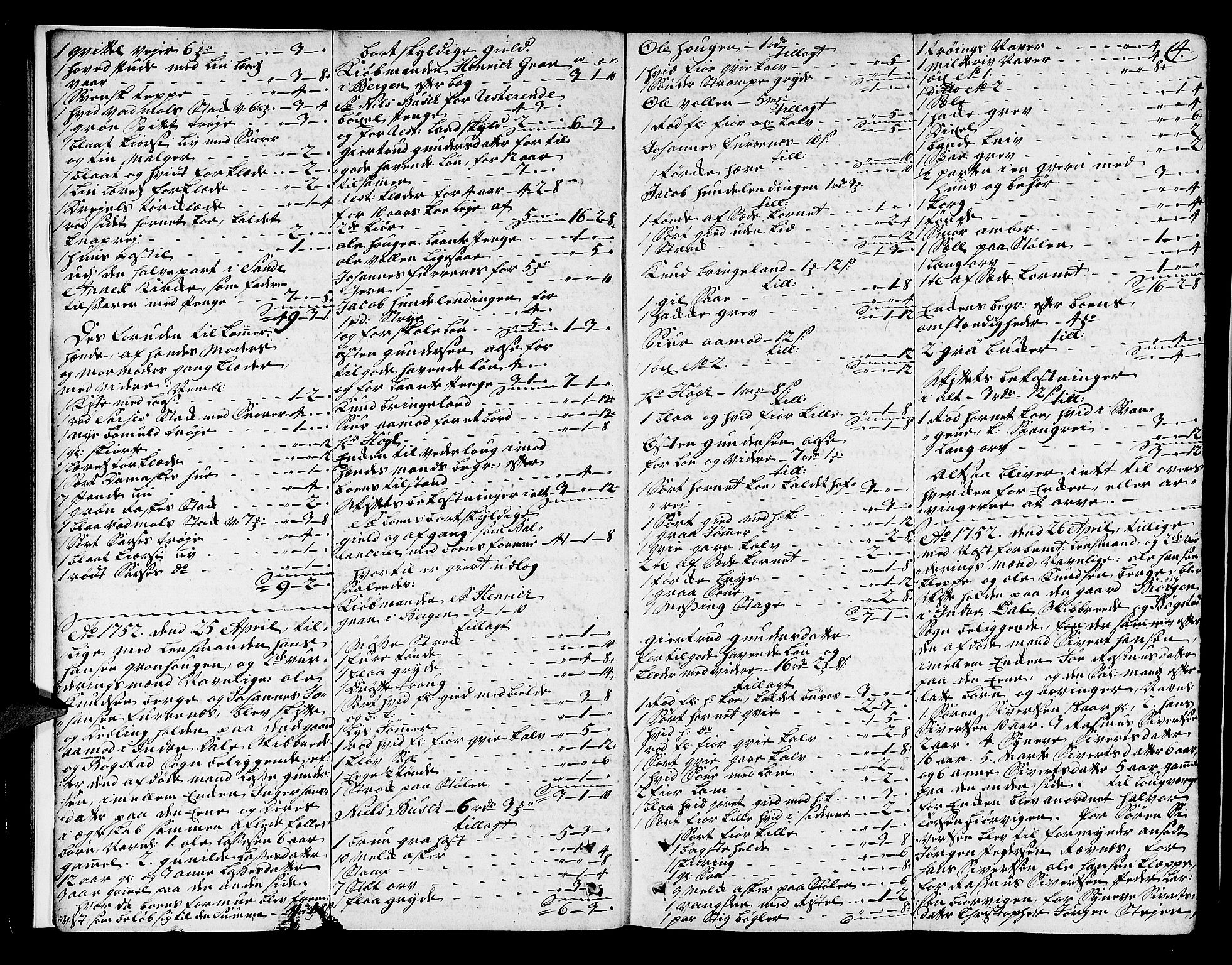 Sunnfjord tingrett, AV/SAB-A-3201/1/H/Ha/Hab/L0006: Skifteprotokoll, 1752-1767, s. 3b-4a