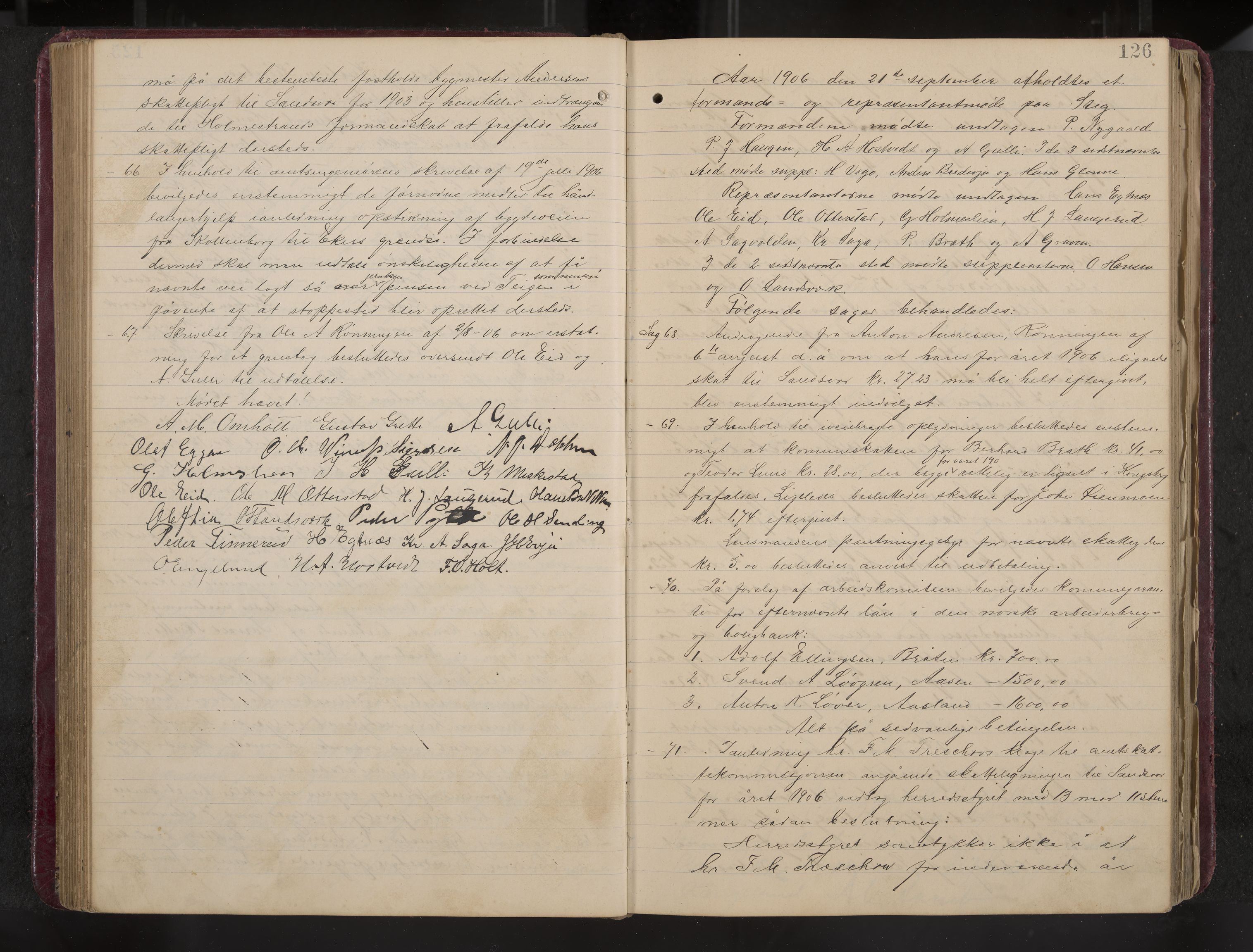 Ytre Sandsvær formannskap og sentraladministrasjon, IKAK/0629021/A/Aa/L0001: Møtebok med register, 1902-1919, s. 126