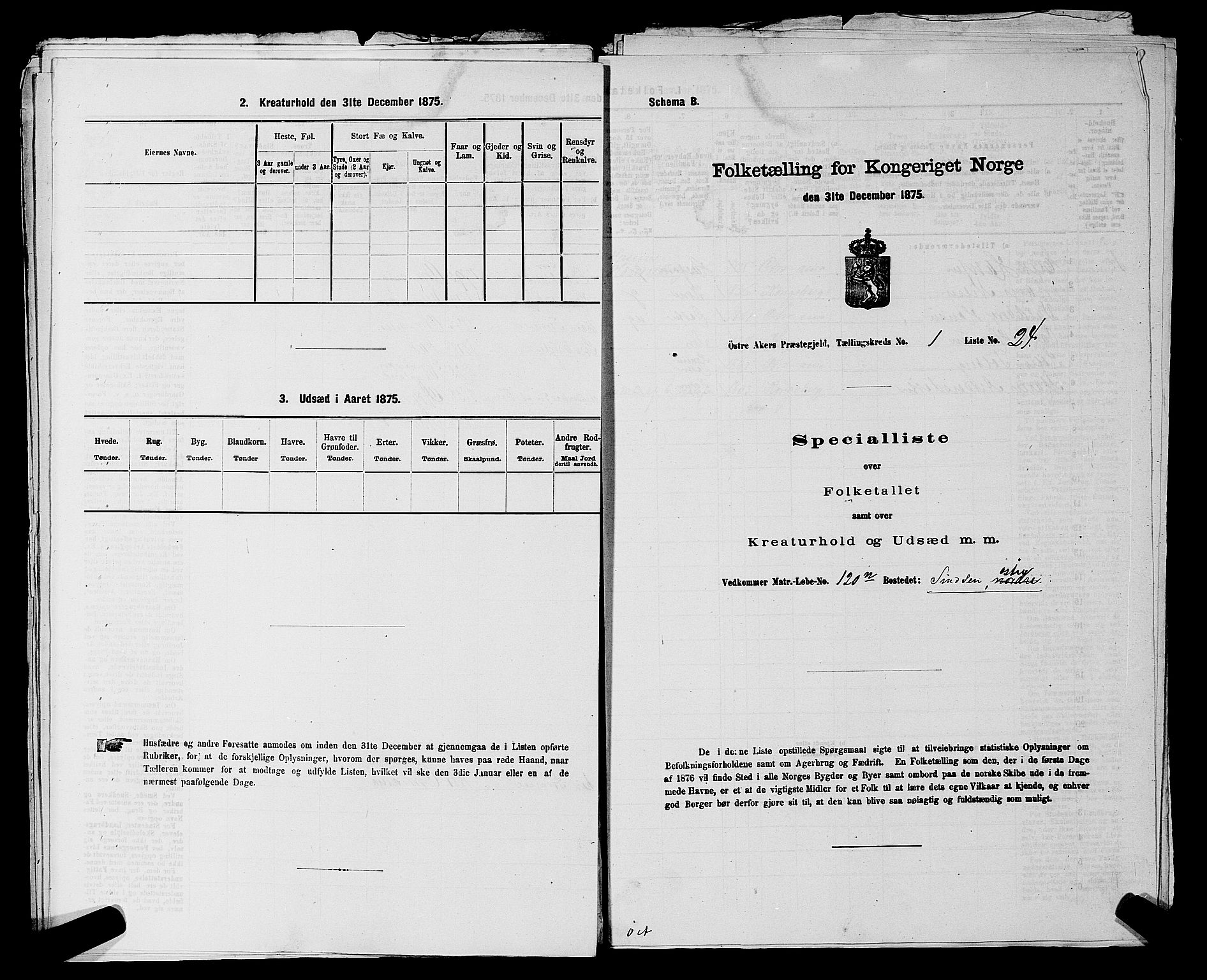 RA, Folketelling 1875 for 0218bP Østre Aker prestegjeld, 1875, s. 263