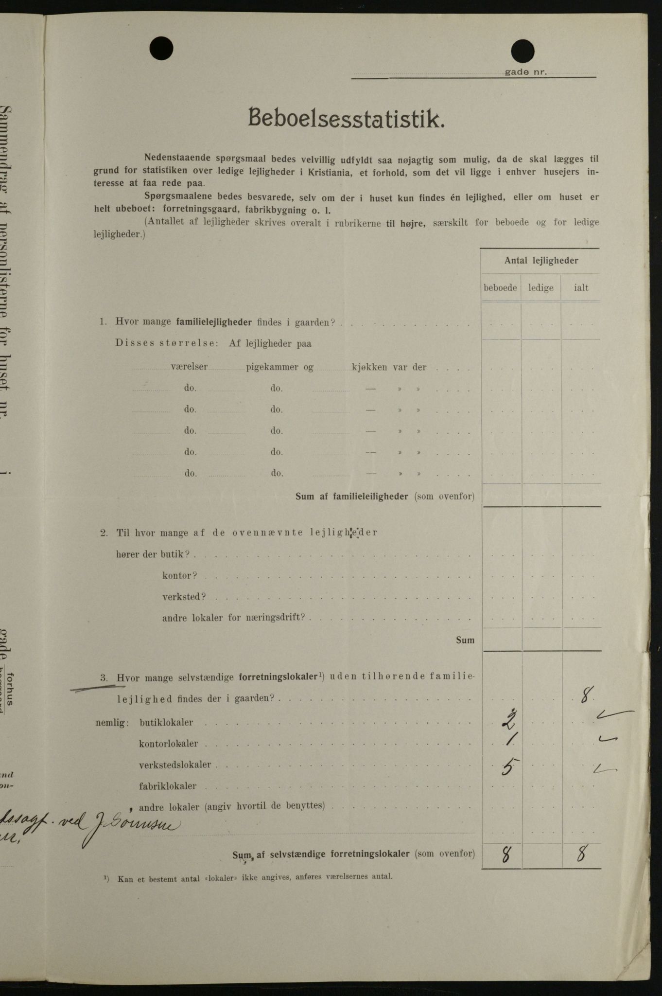 OBA, Kommunal folketelling 1.2.1908 for Kristiania kjøpstad, 1908, s. 62373