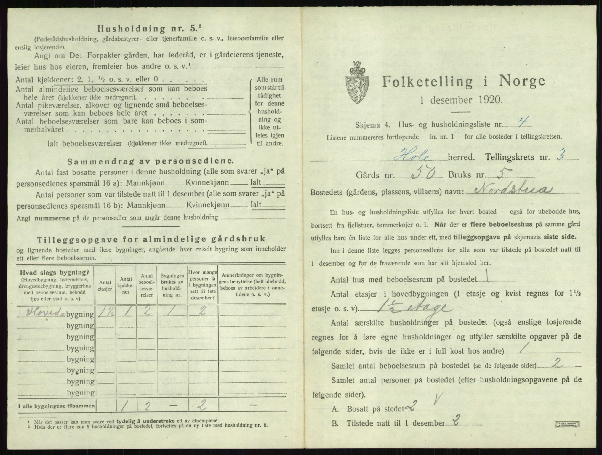 SAKO, Folketelling 1920 for 0612 Hole herred, 1920, s. 373