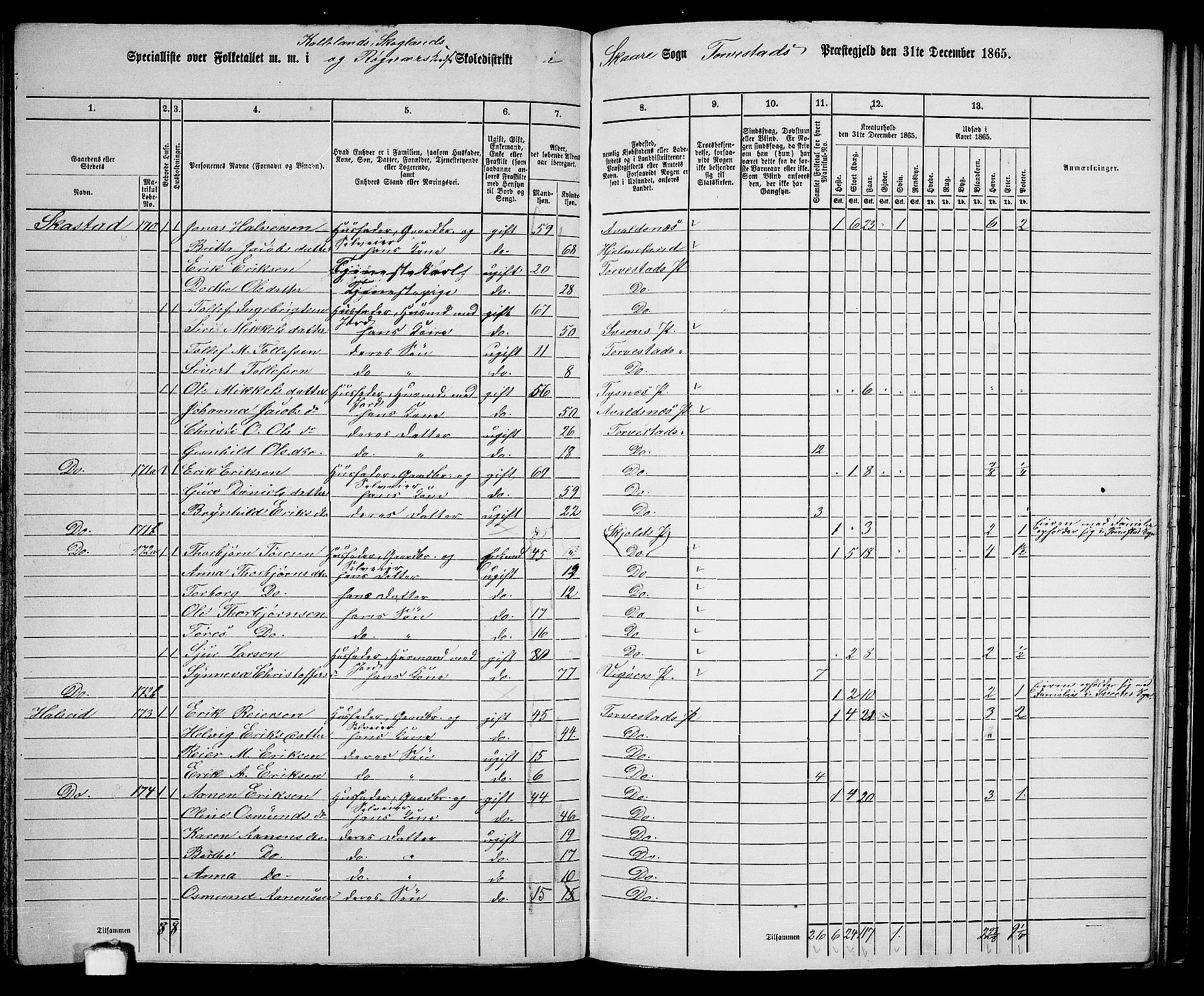 RA, Folketelling 1865 for 1152L Torvastad prestegjeld, Torvastad sokn, Skåre sokn og Utsira sokn, 1865, s. 112