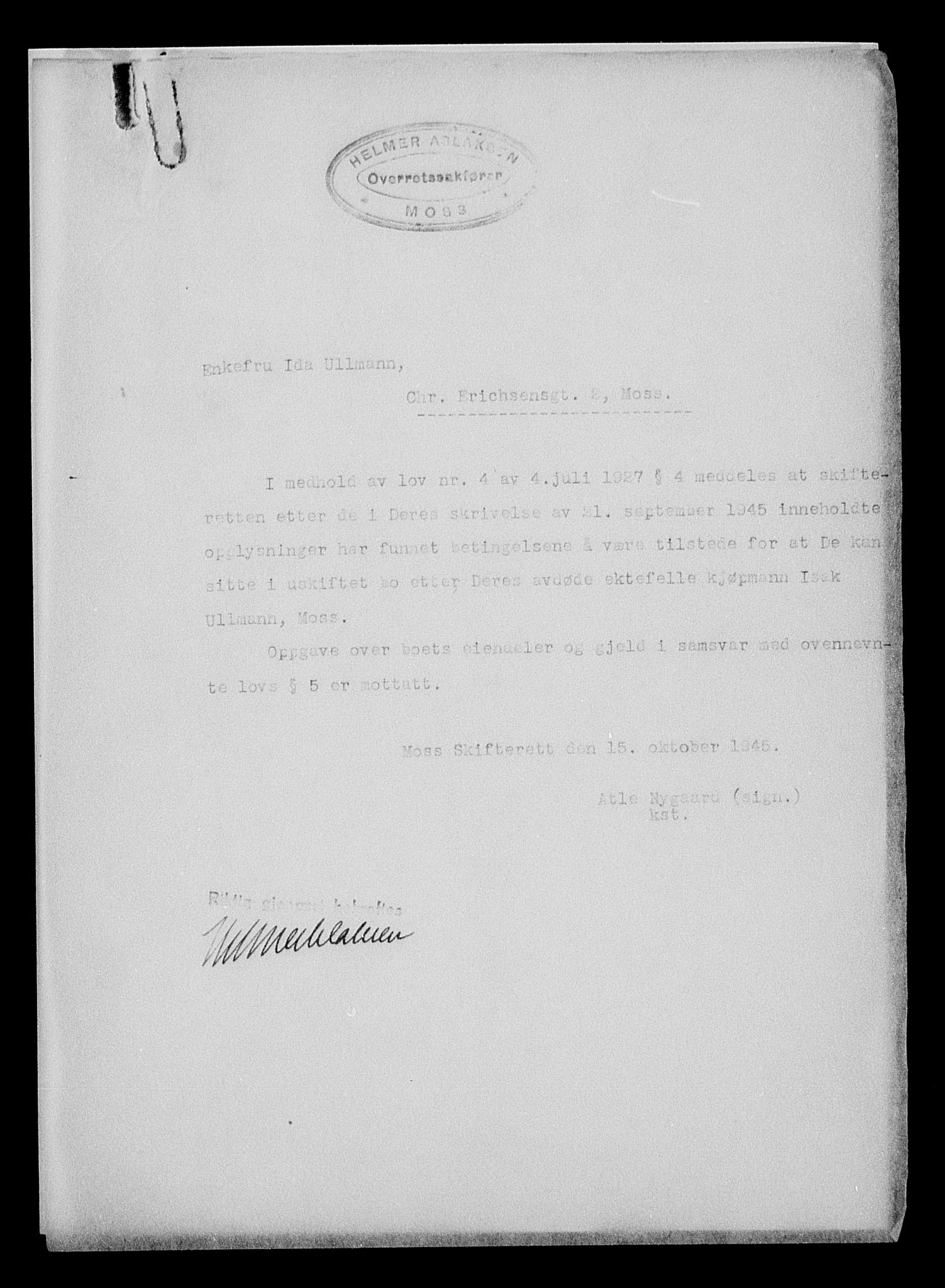 Justisdepartementet, Tilbakeføringskontoret for inndratte formuer, AV/RA-S-1564/H/Hc/Hcd/L1008: --, 1945-1947, s. 645