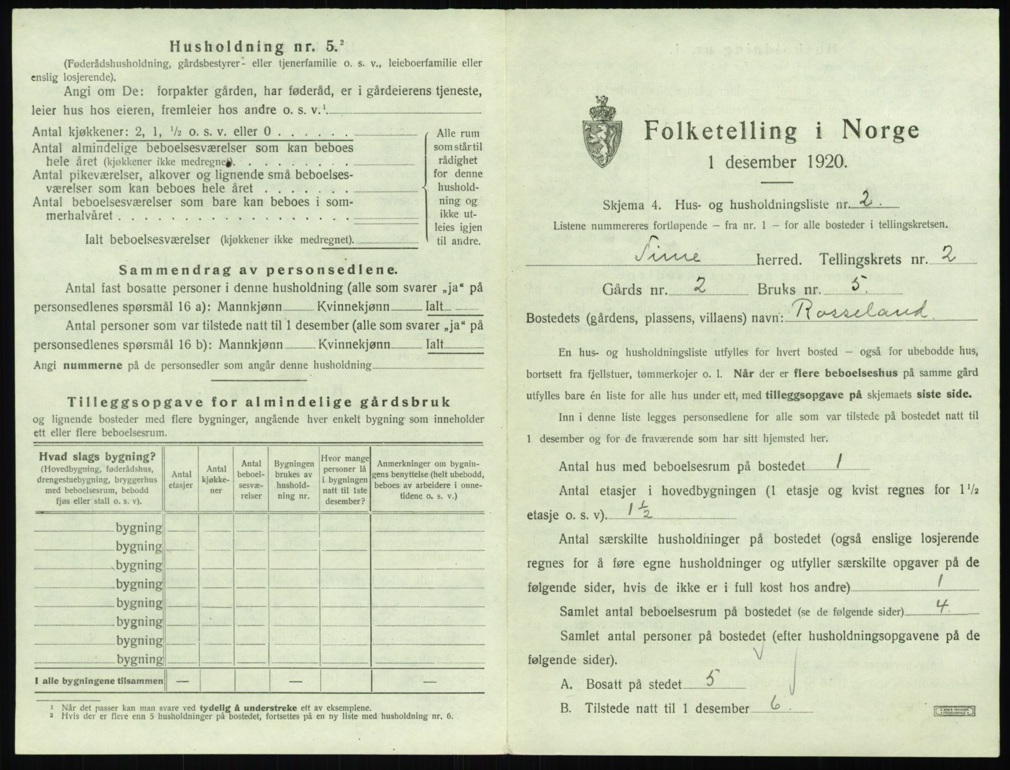 SAST, Folketelling 1920 for 1121 Time herred, 1920, s. 281