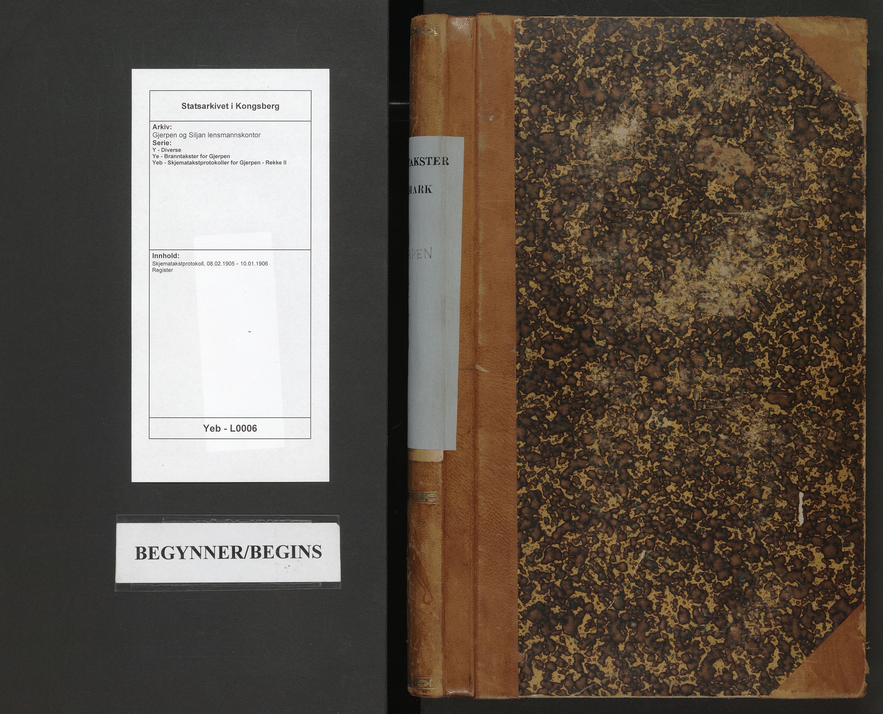 Gjerpen og Siljan lensmannskontor, AV/SAKO-A-555/Y/Ye/Yeb/L0006: Skjematakstprotokoll, 1905-1906