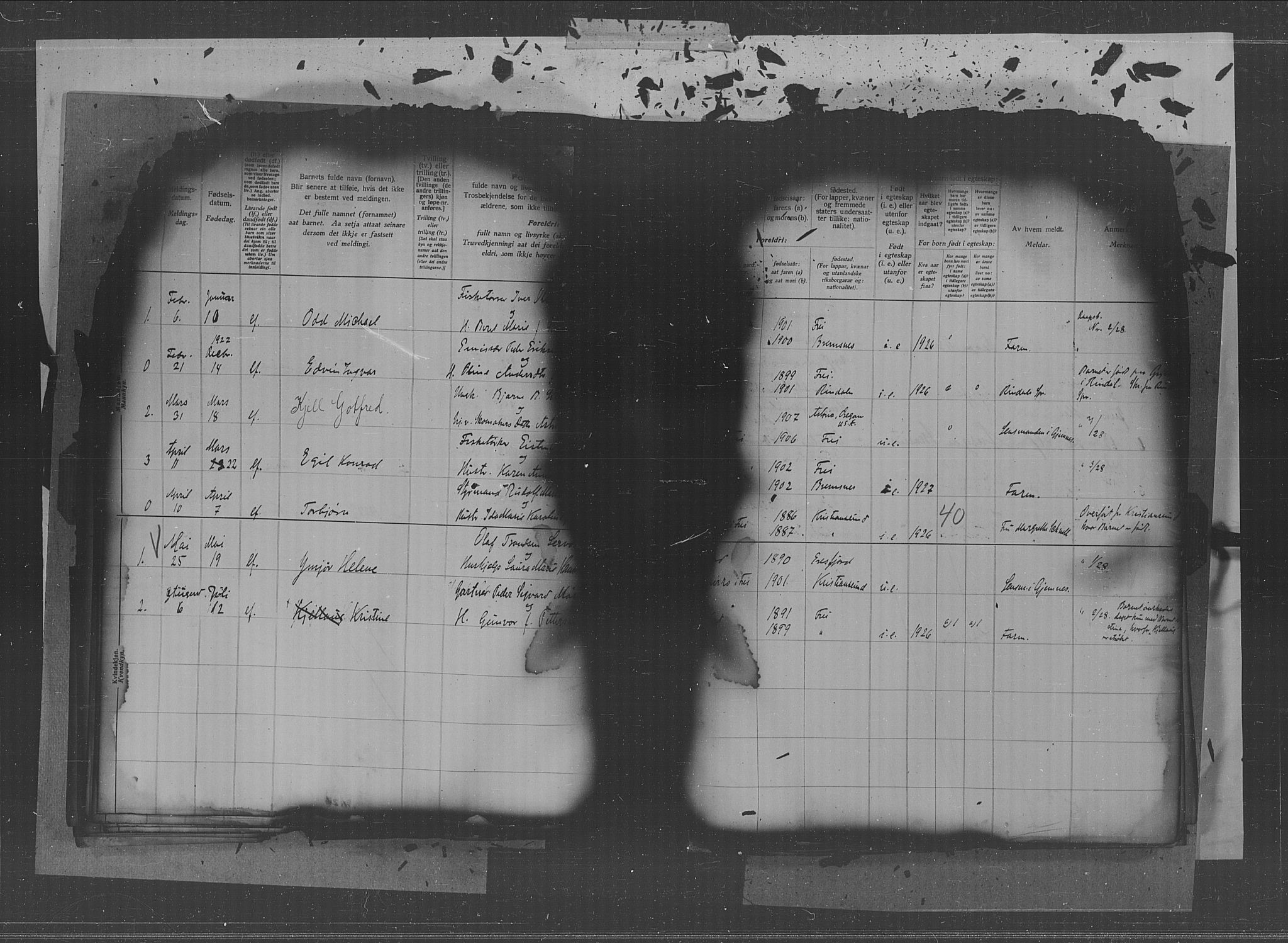 Kristiansund sokneprestkontor, AV/SAT-A-1068/1/II/II4: Fødselsregister nr. 34, 1916-1950, s. 40