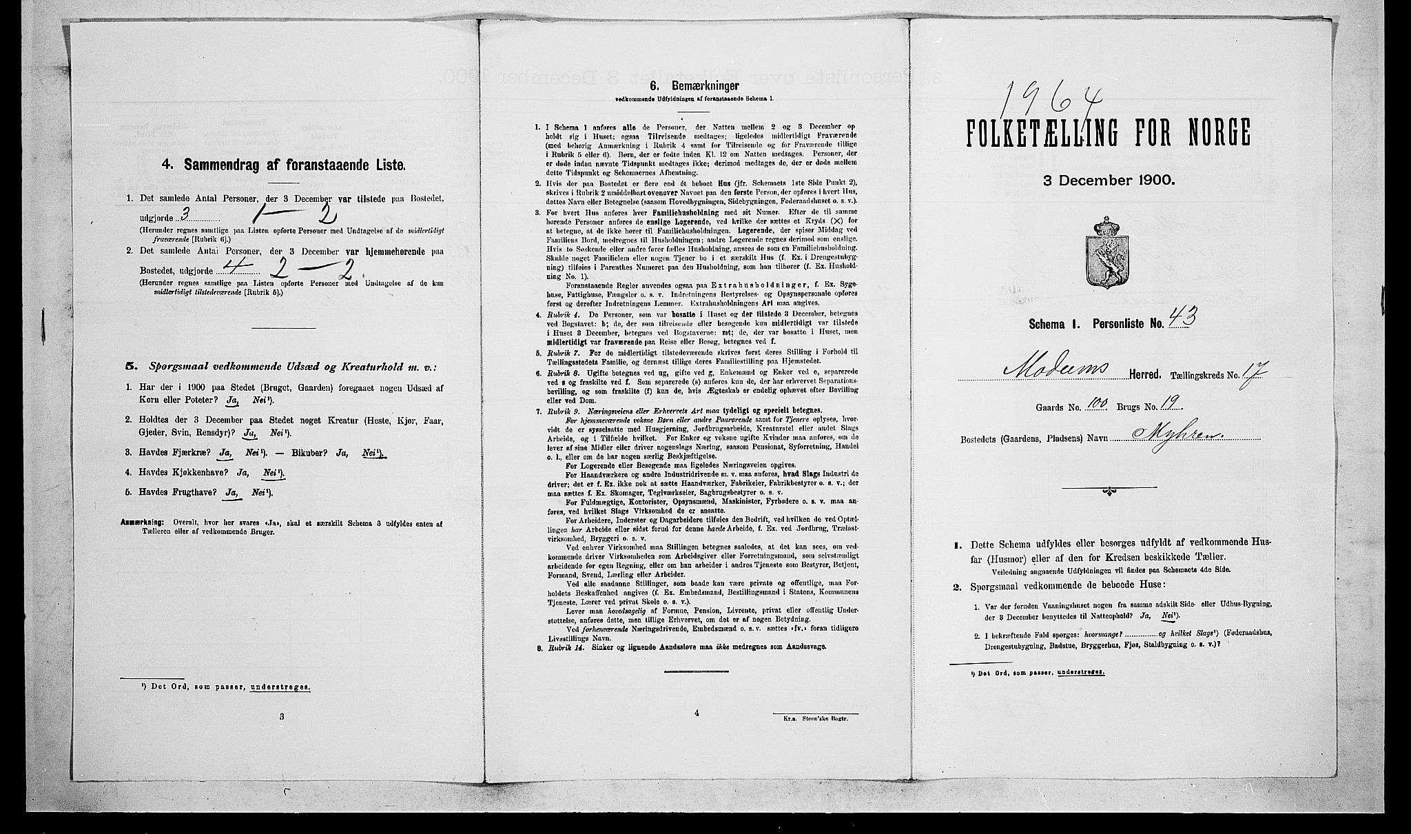 RA, Folketelling 1900 for 0623 Modum herred, 1900, s. 2228