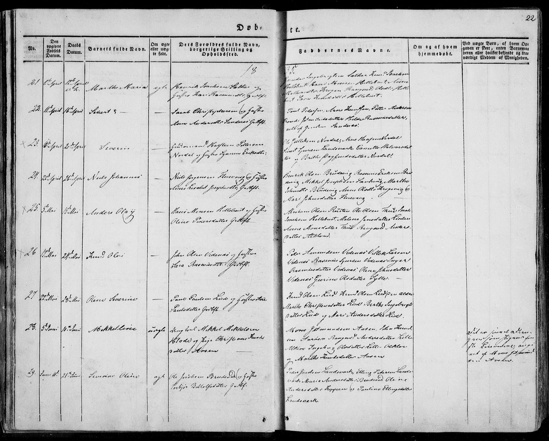 Ministerialprotokoller, klokkerbøker og fødselsregistre - Møre og Romsdal, AV/SAT-A-1454/501/L0005: Ministerialbok nr. 501A05, 1831-1844, s. 22