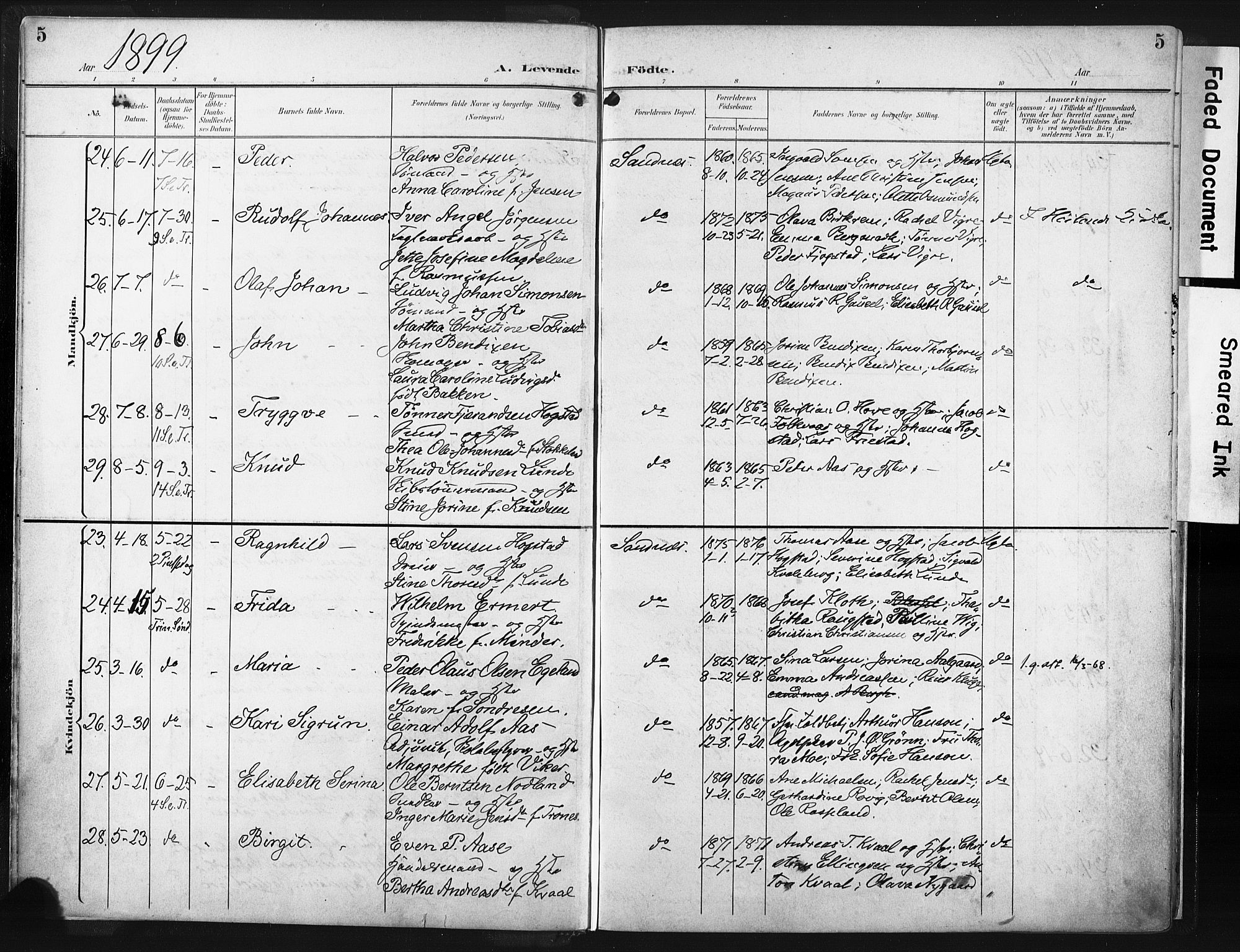 Høyland sokneprestkontor, AV/SAST-A-101799/001/30BA/L0016: Ministerialbok nr. A 16, 1899-1911, s. 5