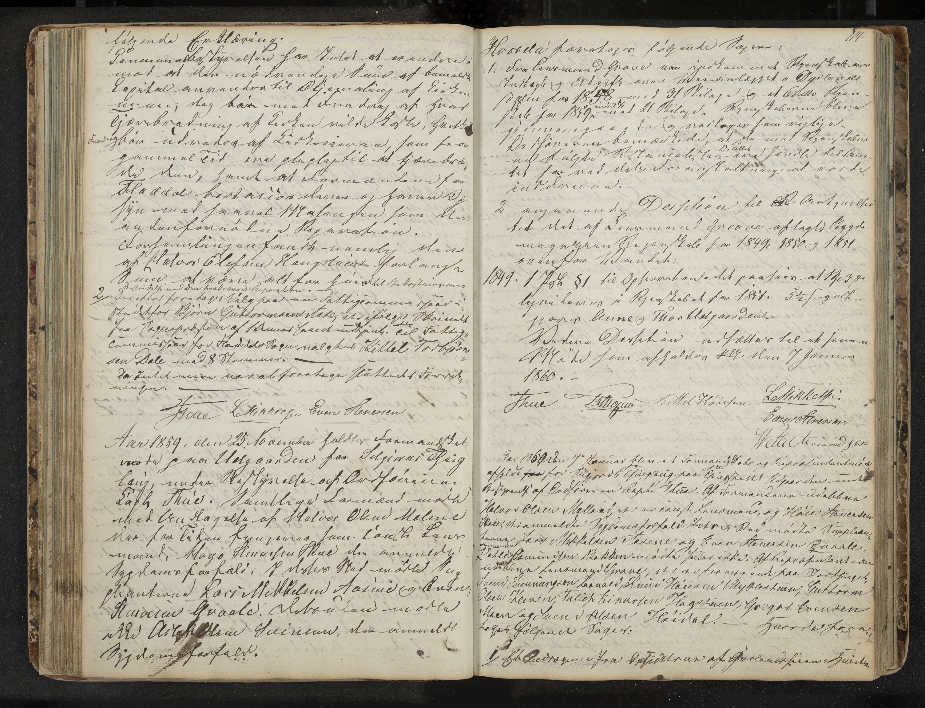 Seljord formannskap og sentraladministrasjon, IKAK/0828021/A/Aa/L0001: Møtebok med register, 1838-1879, s. 114