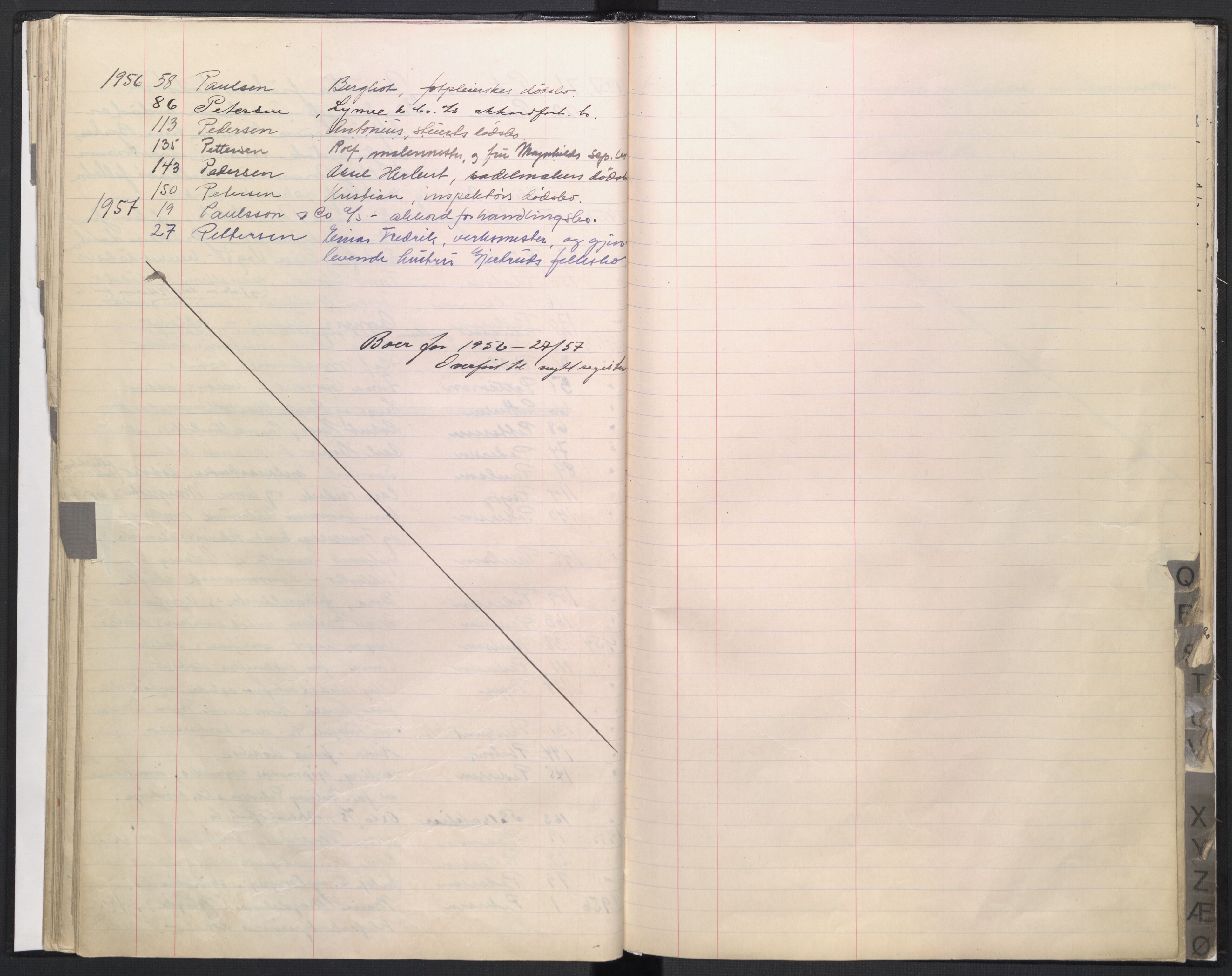 Oslo skifterett, AV/SAO-A-10383/F/Fb/Fba/Fbab/L0006: Navneregister for sluttede bo - avd. I, 1951-1957