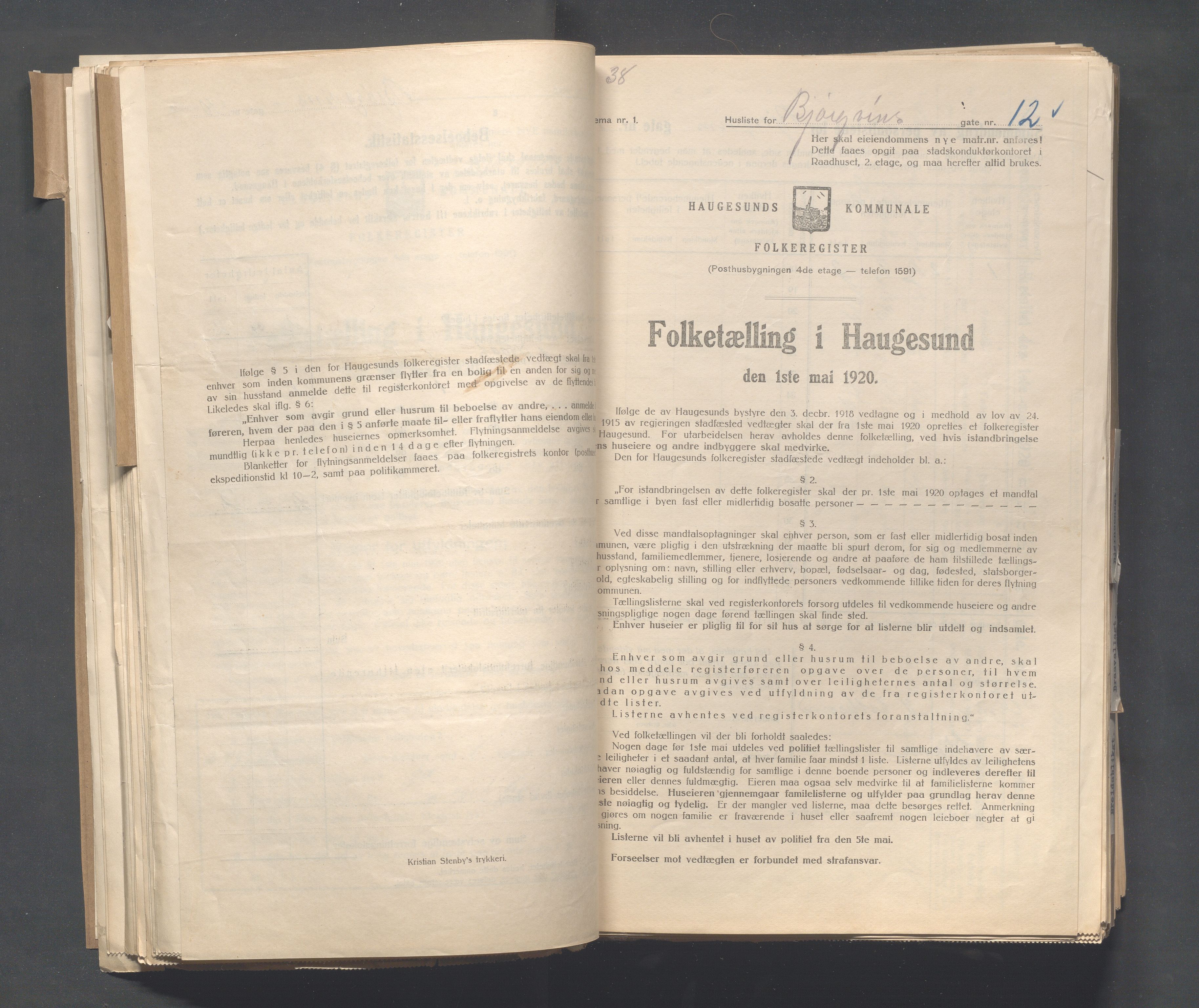 IKAR, Kommunal folketelling 1.5.1920 for Haugesund, 1920, s. 123