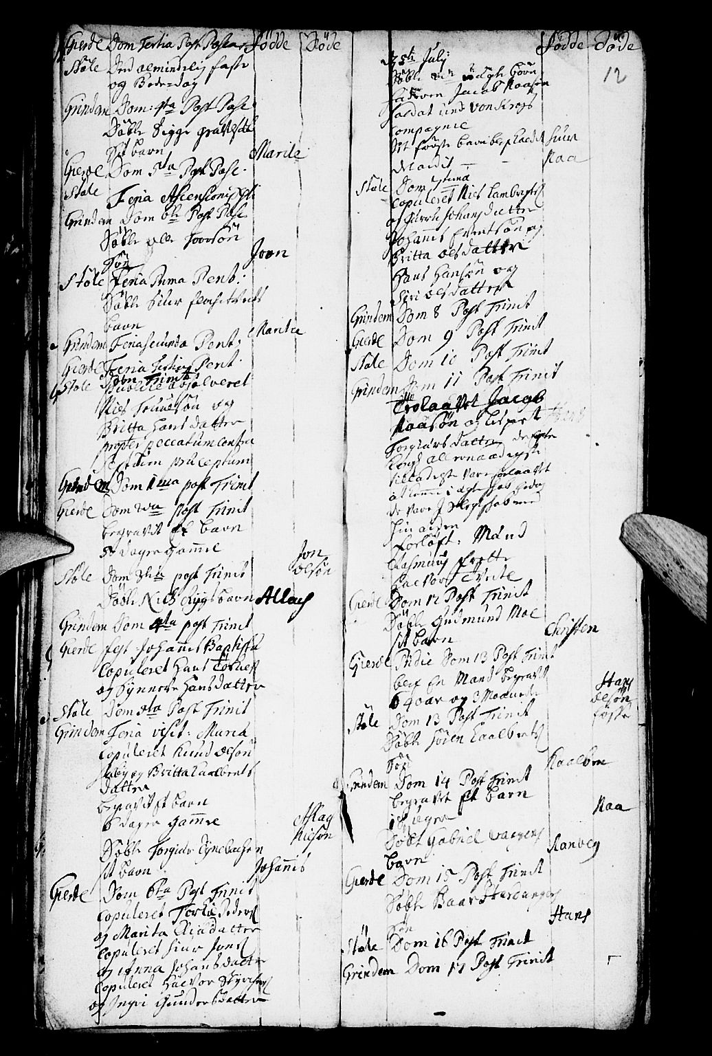 Etne sokneprestembete, SAB/A-75001/H/Haa: Ministerialbok nr. A 2, 1725-1755, s. 12