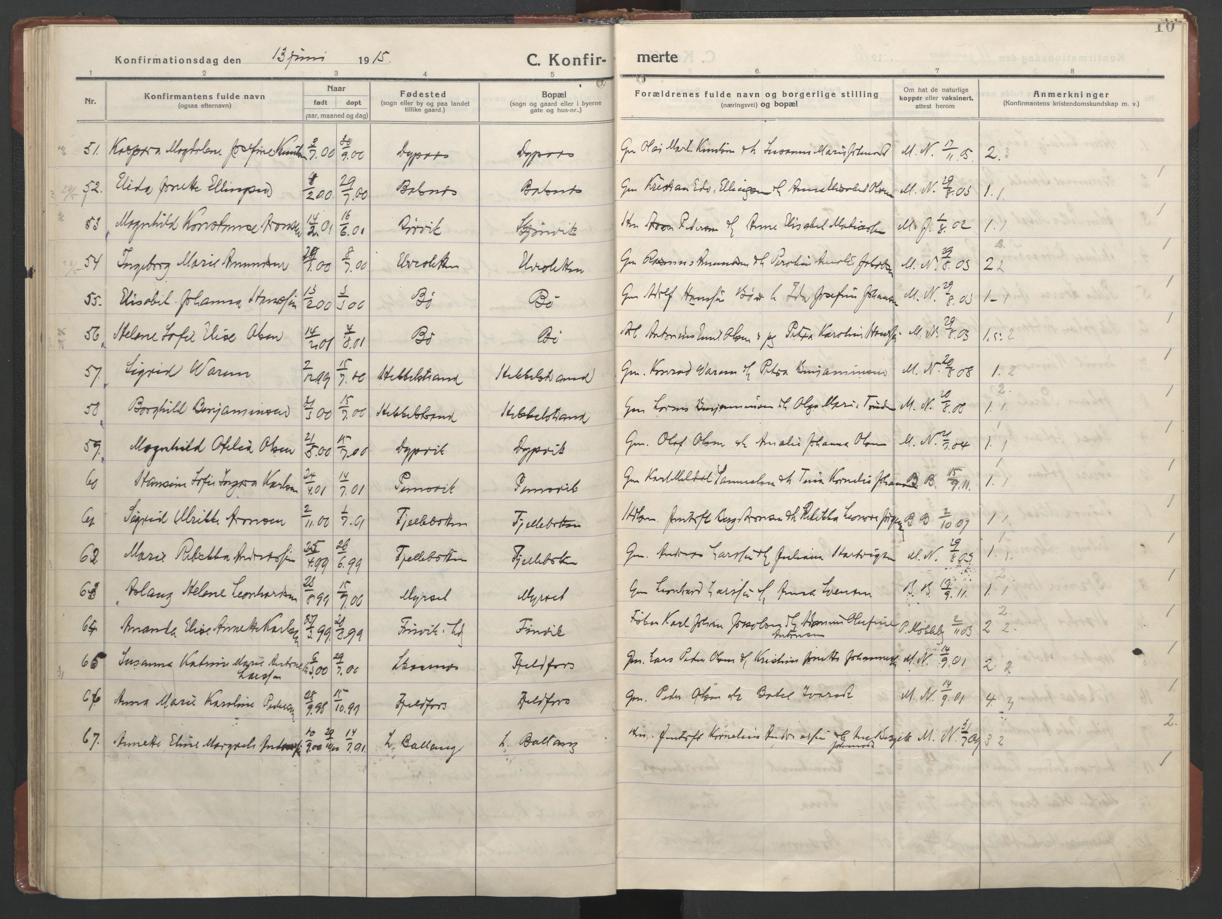 Ministerialprotokoller, klokkerbøker og fødselsregistre - Nordland, AV/SAT-A-1459/863/L0918: Klokkerbok nr. 863C08, 1906-1921, s. 10