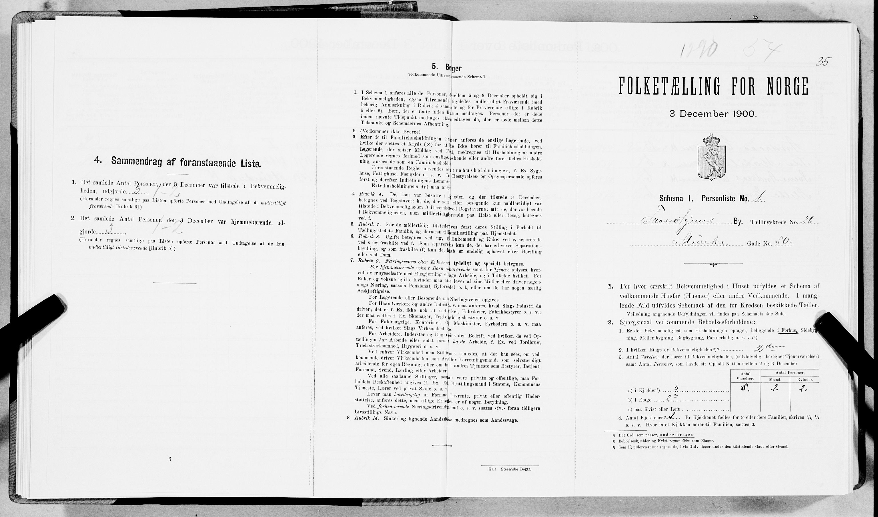 SAT, Folketelling 1900 for 1601 Trondheim kjøpstad, 1900, s. 4043