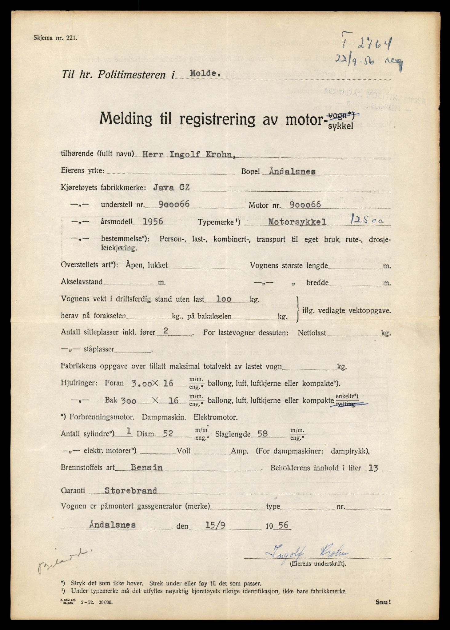 Møre og Romsdal vegkontor - Ålesund trafikkstasjon, AV/SAT-A-4099/F/Fe/L0037: Registreringskort for kjøretøy T 13031 - T 13179, 1927-1998, s. 1167